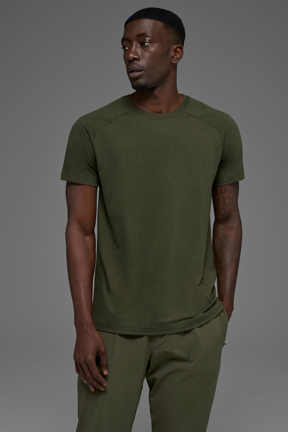 Triumph Raglan Tee - Green Olive image 1