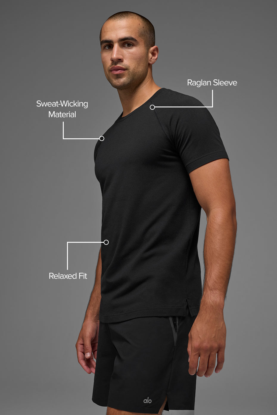 ALO Vapor Crewneck Short Sleeve - Black image 2