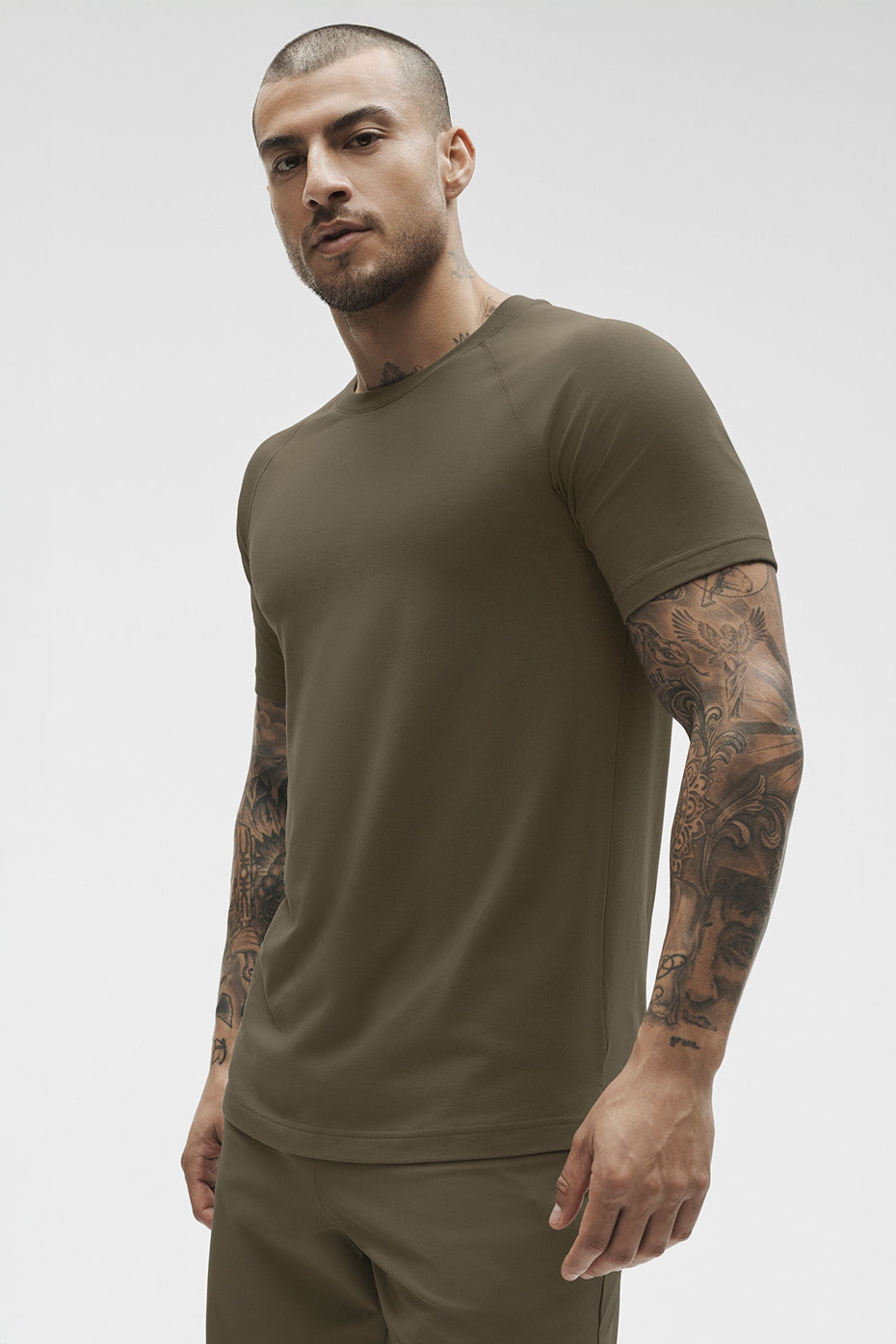 ALO Vapor Crewneck Short Sleeve - Olive Tree image 4