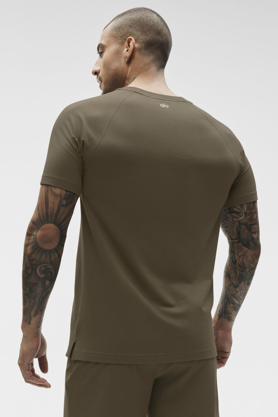 ALO Vapor Crewneck Short Sleeve - Olive Tree image 2