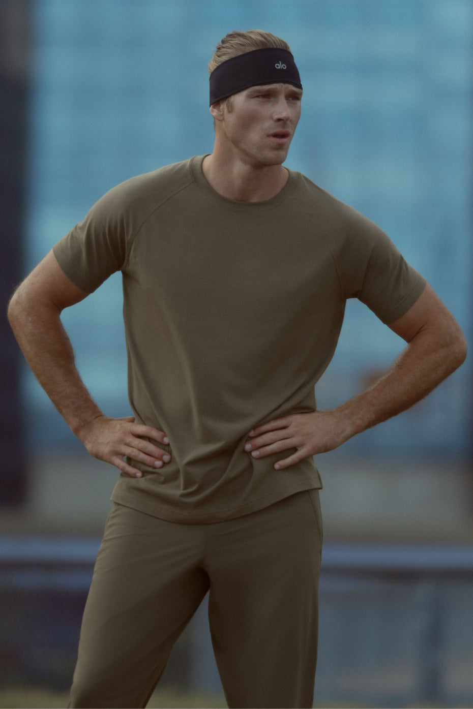 ALO Vapor Crewneck Short Sleeve - Olive Tree image 1