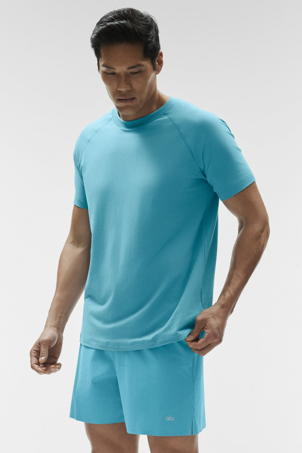 ALO Vapor Crewneck Short Sleeve - Blue Breeze image 3