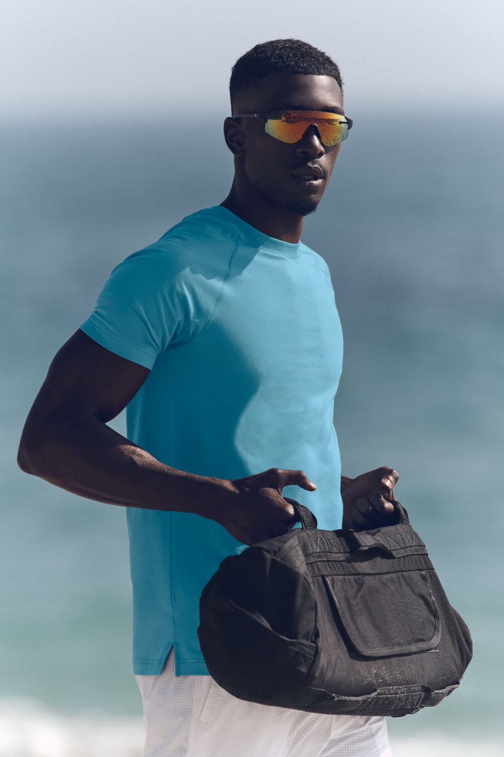 ALO Vapor Crewneck Short Sleeve - Blue Breeze image 1