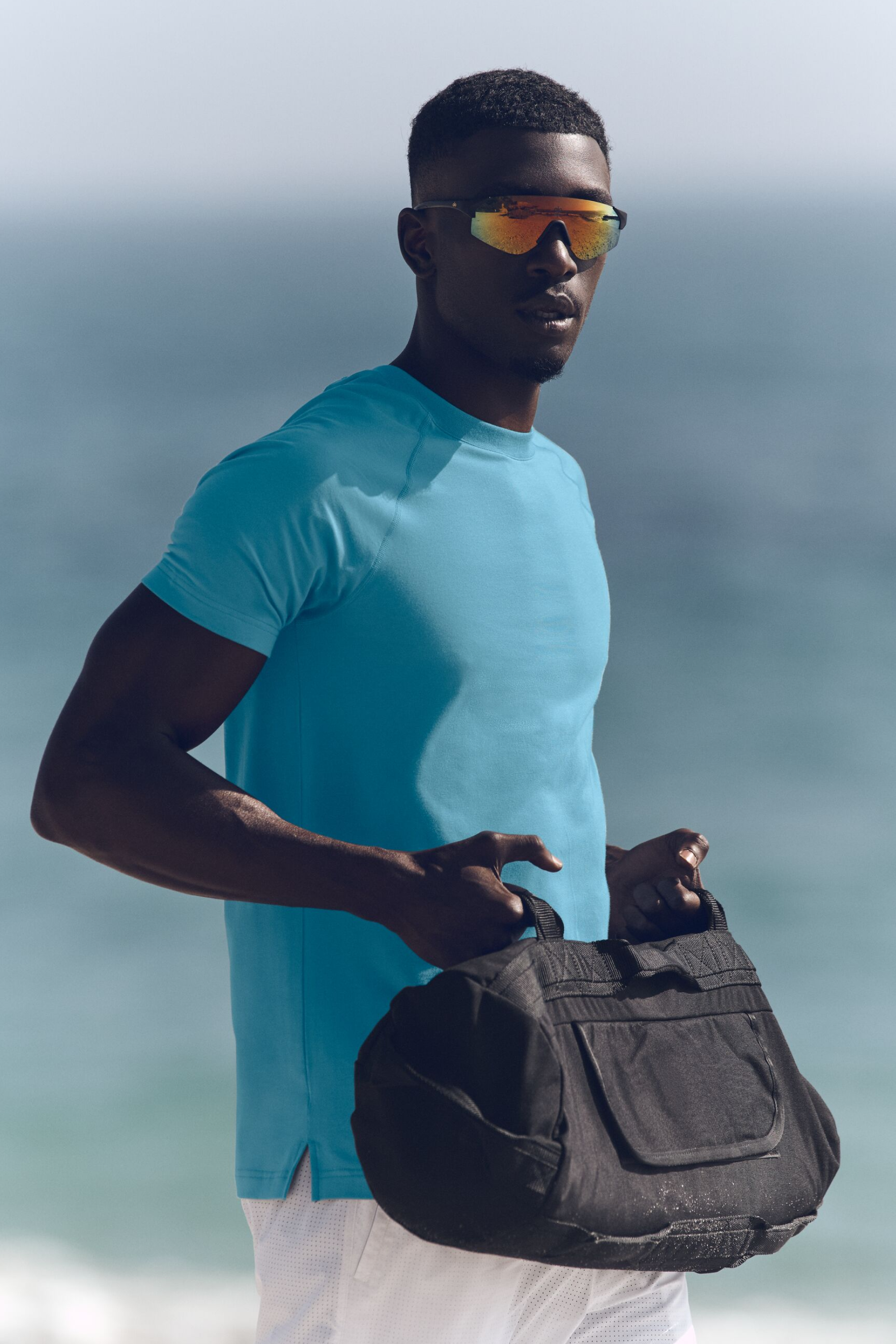 ALO Vapor Crewneck Short Sleeve - Blue Breeze image 1