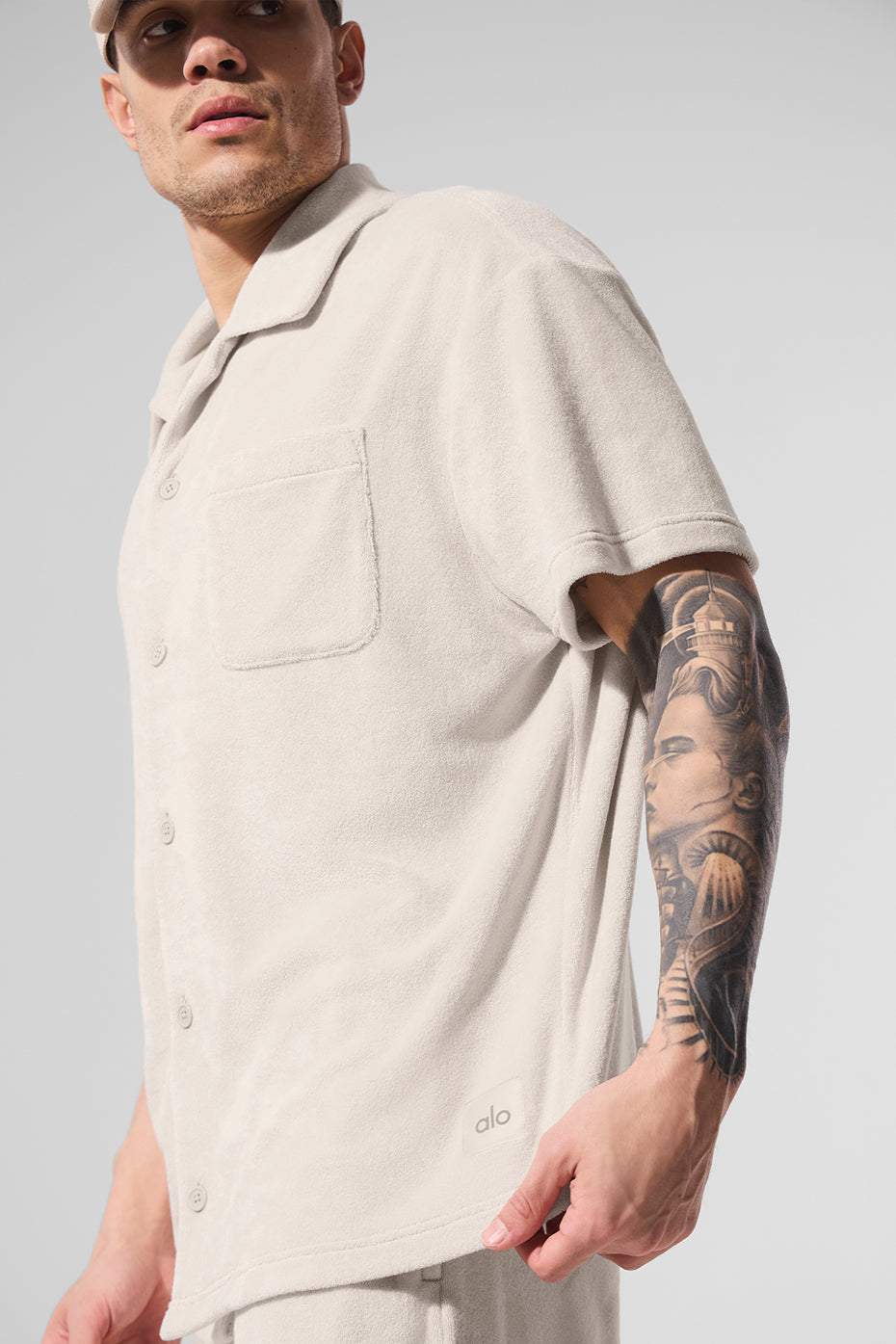 Coastal Terry Button Up - Bone image 3
