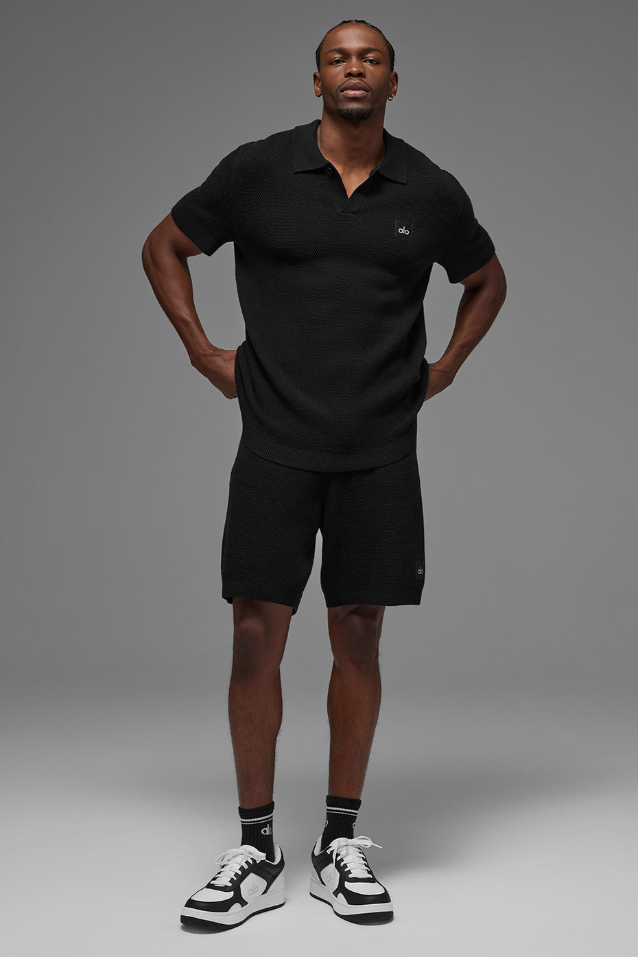 Sports Club Sweater Knit Polo - Black image 4