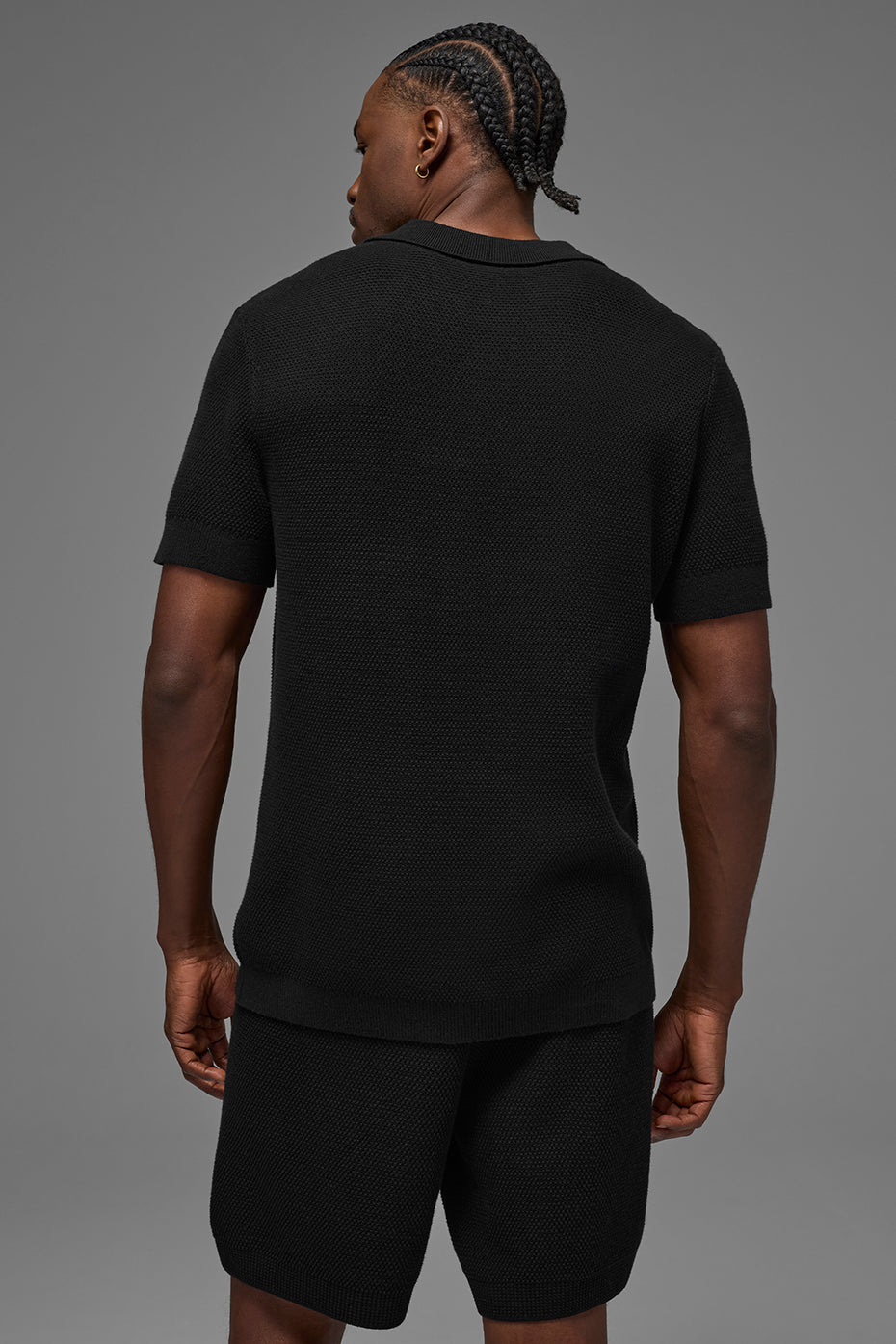 Sports Club Sweater Knit Polo - Black image 3