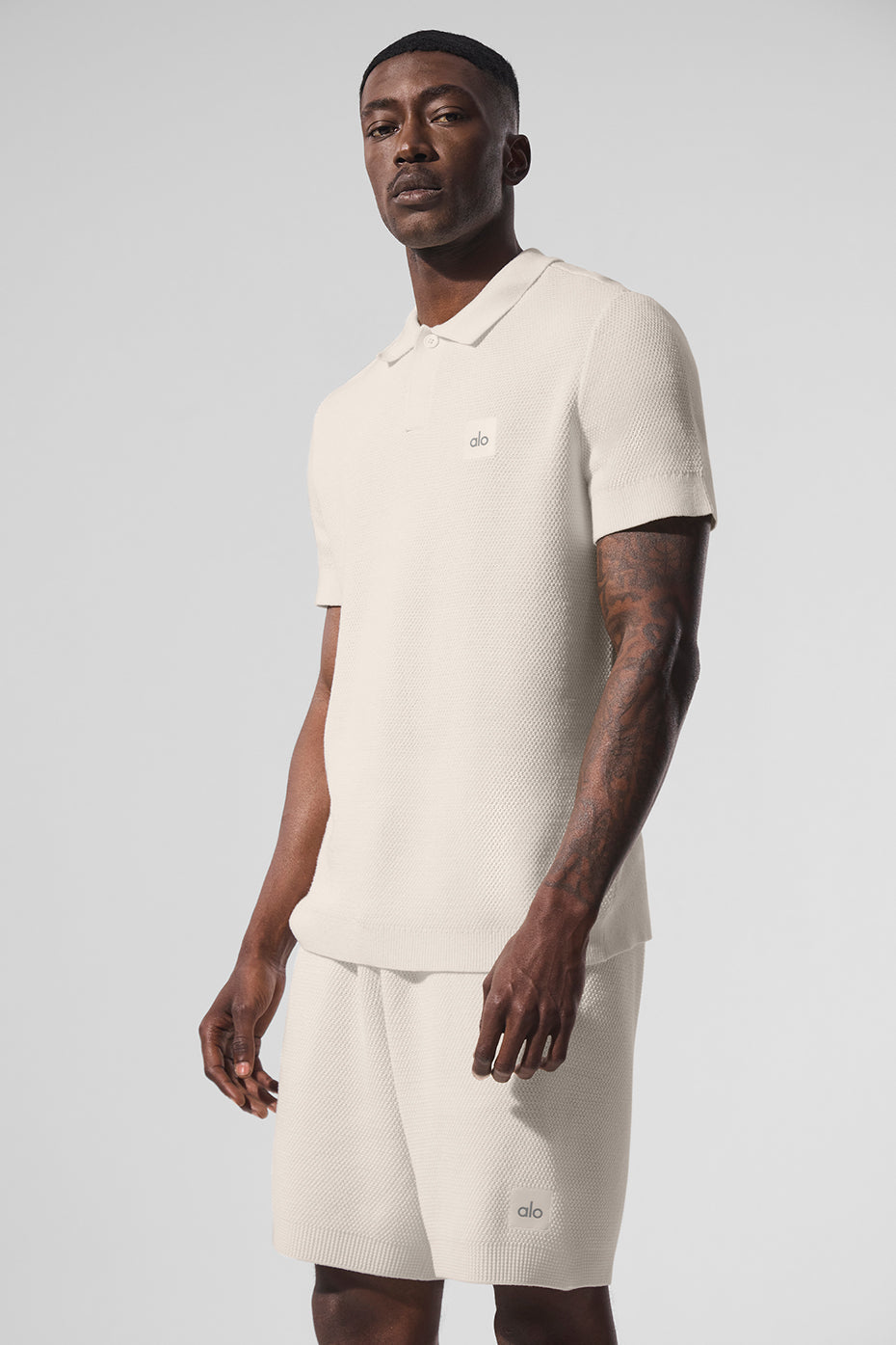 Sports Club Sweater Knit Polo - Ivory image 1