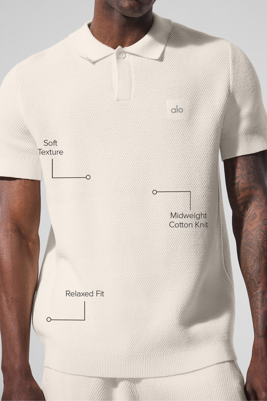 Sports Club Sweater Knit Polo - Ivory image 2