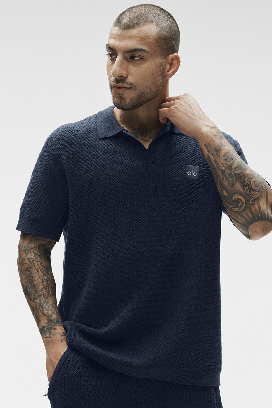 Sports Club Sweater Knit Polo - Navy image 4