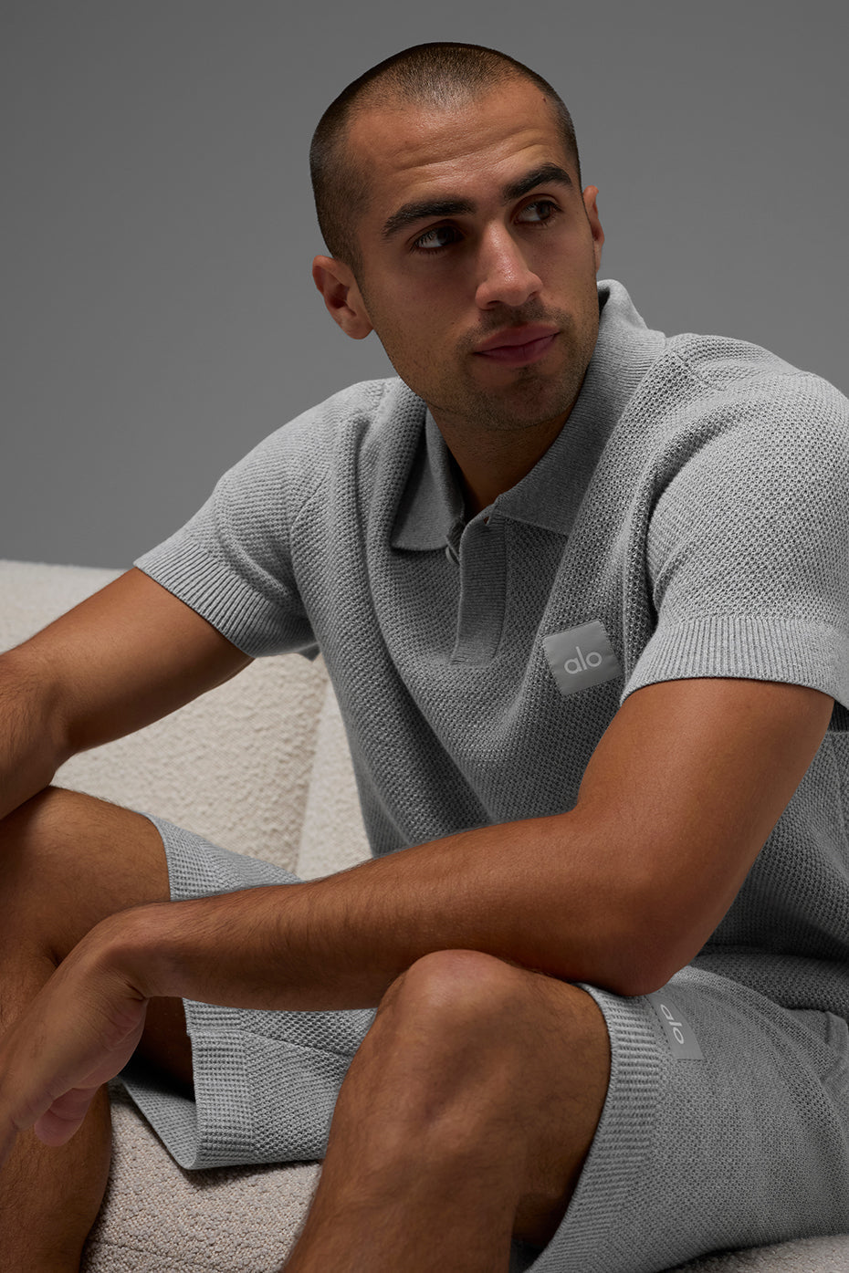 Sports Club Sweater Knit Polo - Athletic Heather Grey image 4