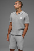Sports Club Sweater Knit Polo - Athletic Heather Grey image 1