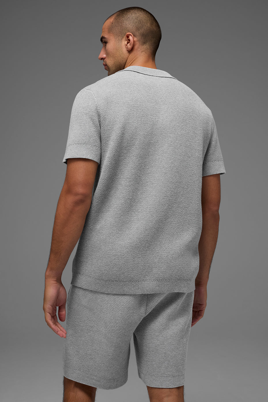 Sports Club Sweater Knit Polo - Athletic Heather Grey image 3