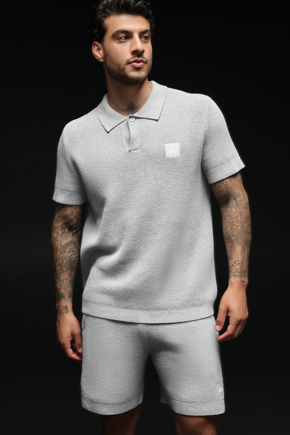 Sports Club Sweater Knit Polo - Athletic Heather Grey image 5