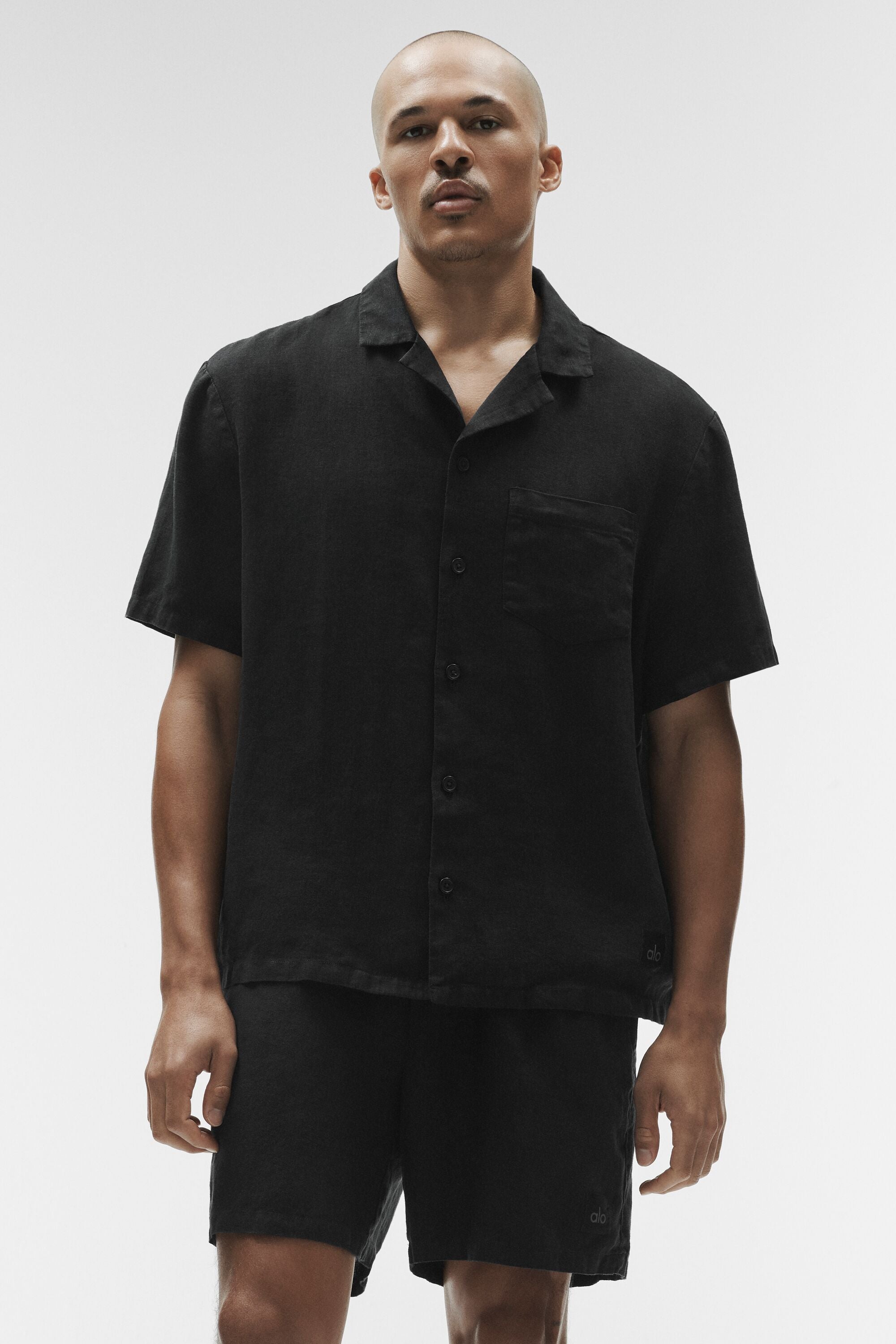 Linen Days Short Sleeve Button Up - Black image 4