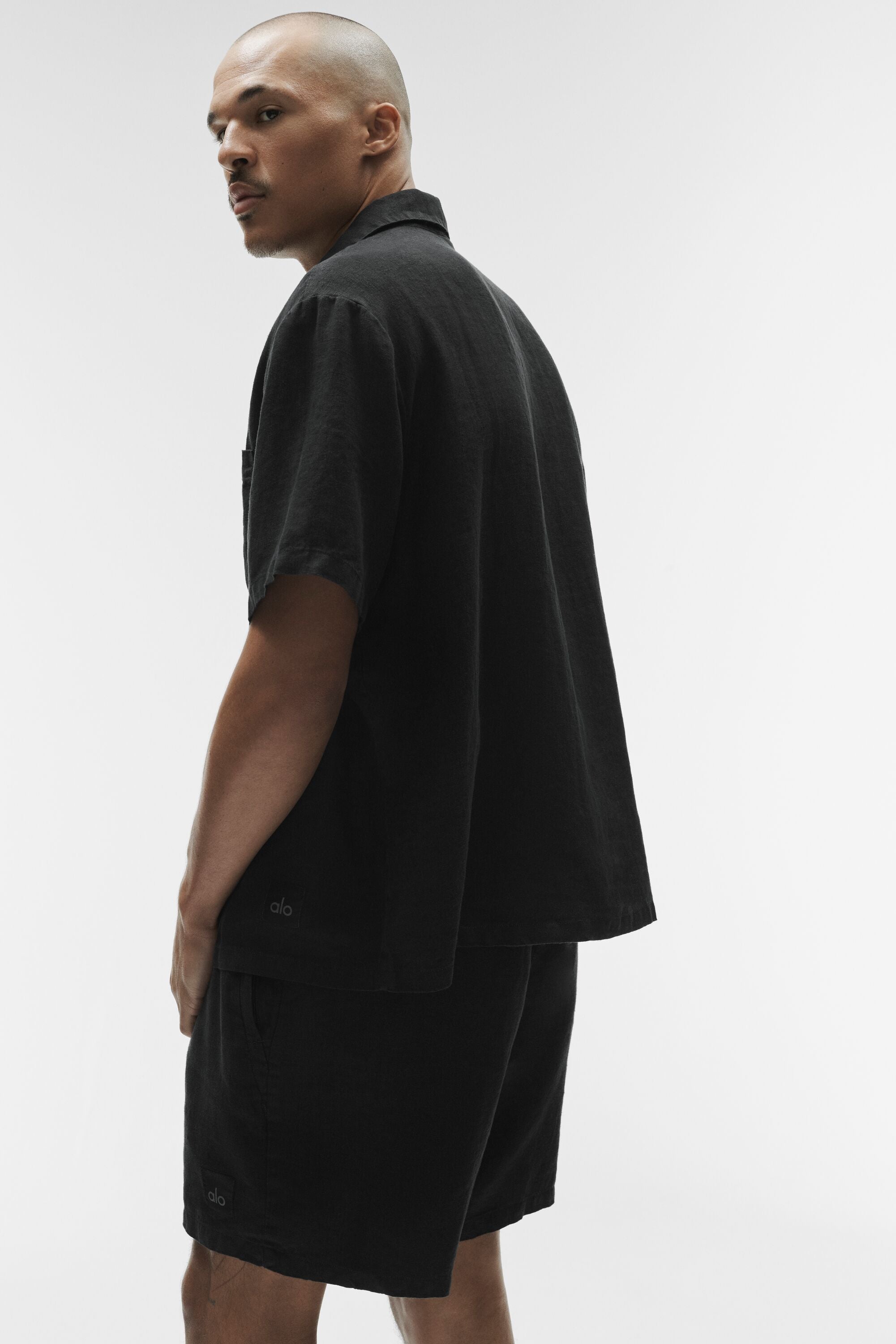 Linen Days Short Sleeve Button Up - Black image 3