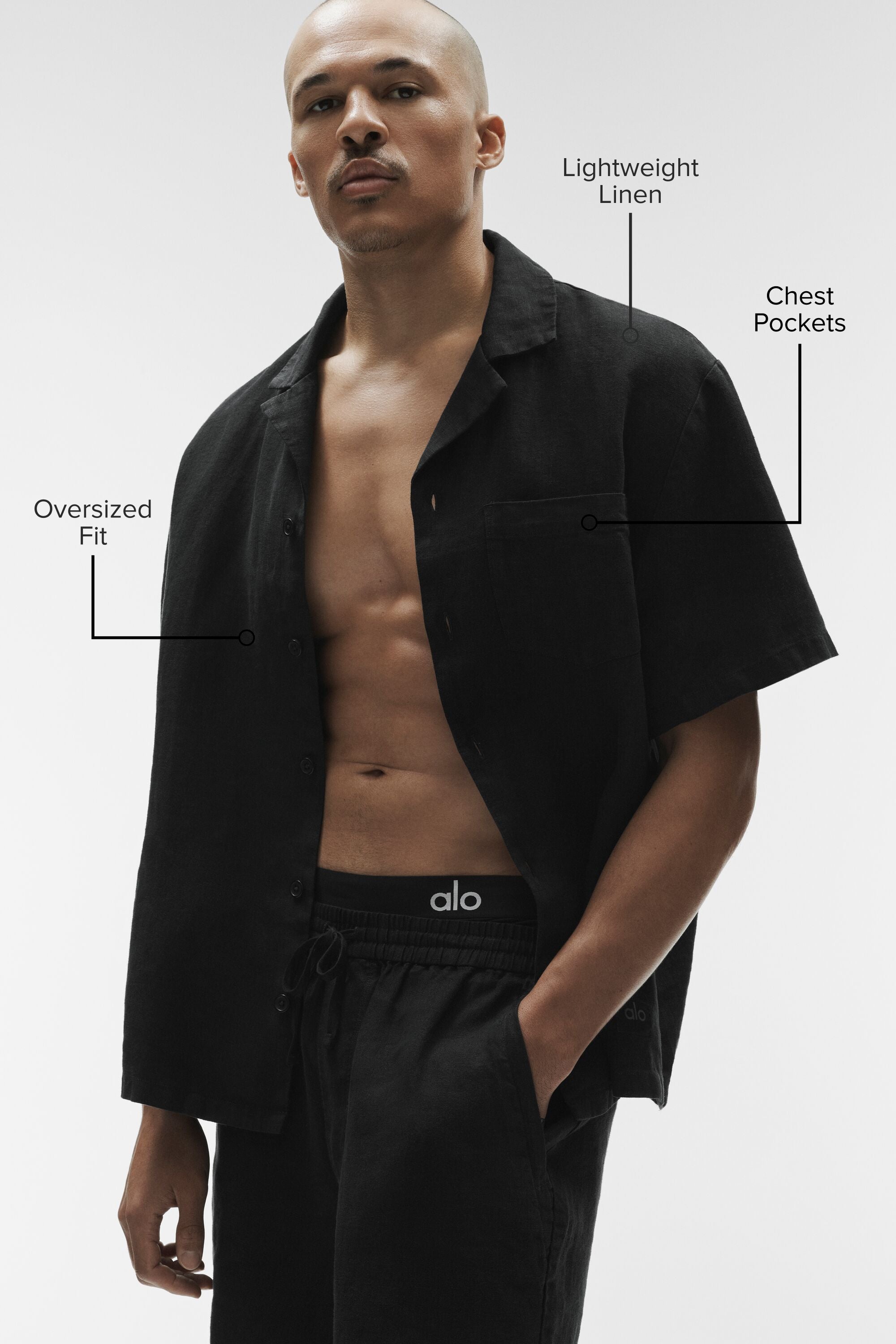 Linen Days Short Sleeve Button Up - Black image 2