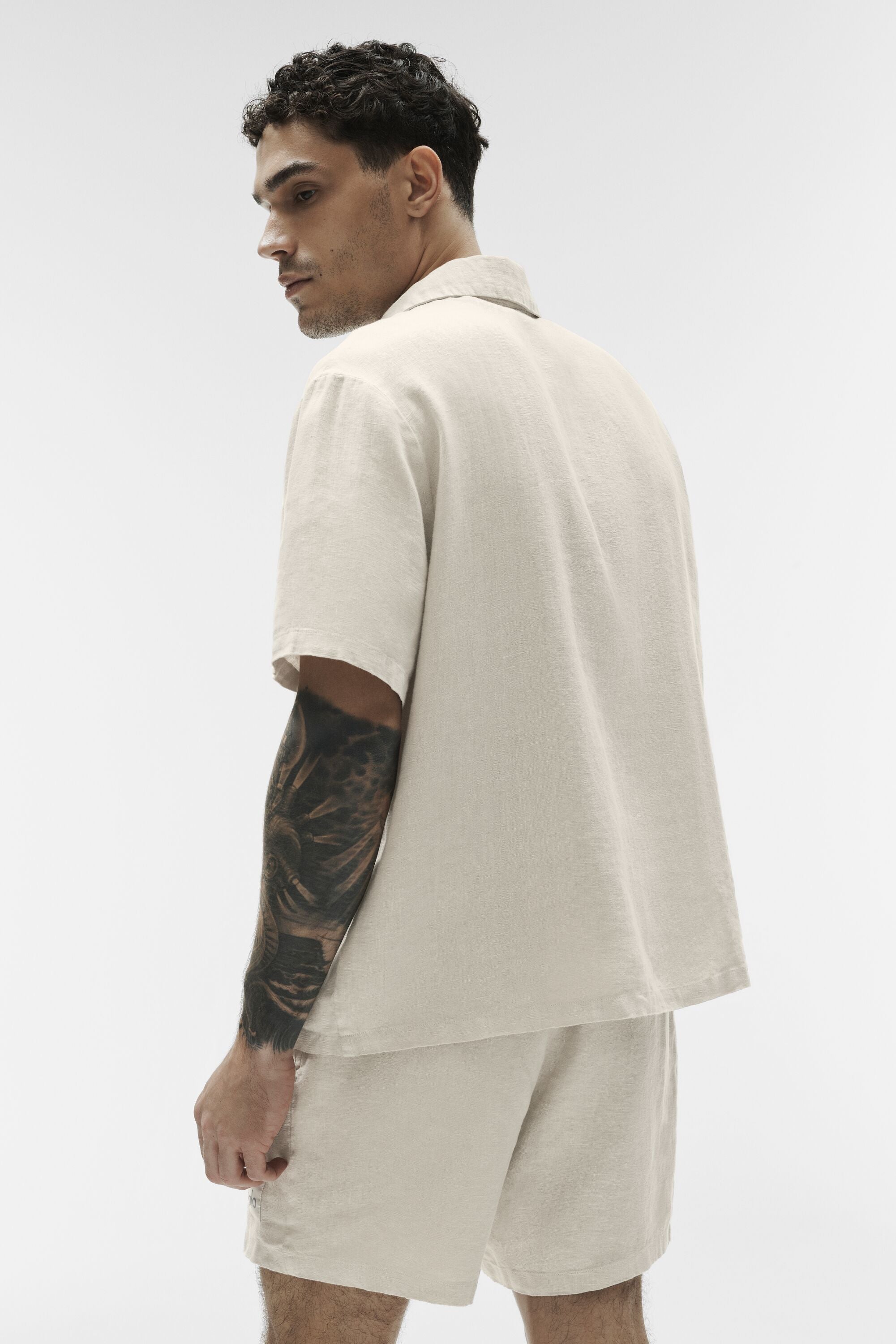 Linen Days Short Sleeve Button Up - Bone image 3