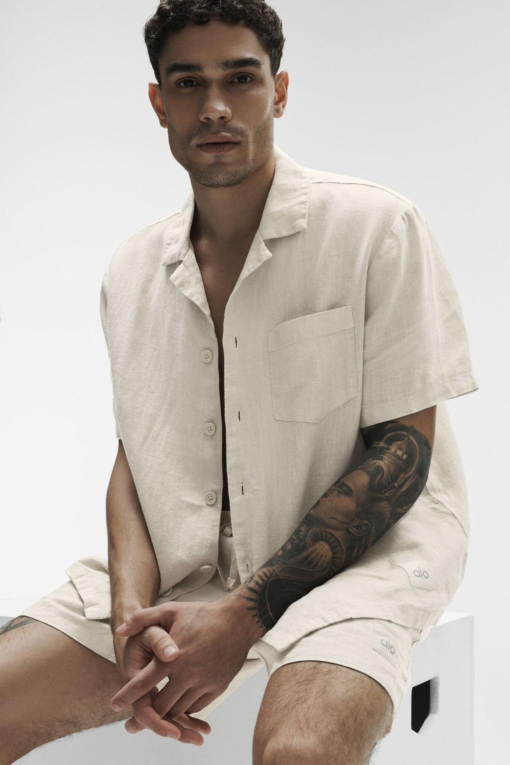 Linen Days Short Sleeve Button Up - Bone image 4