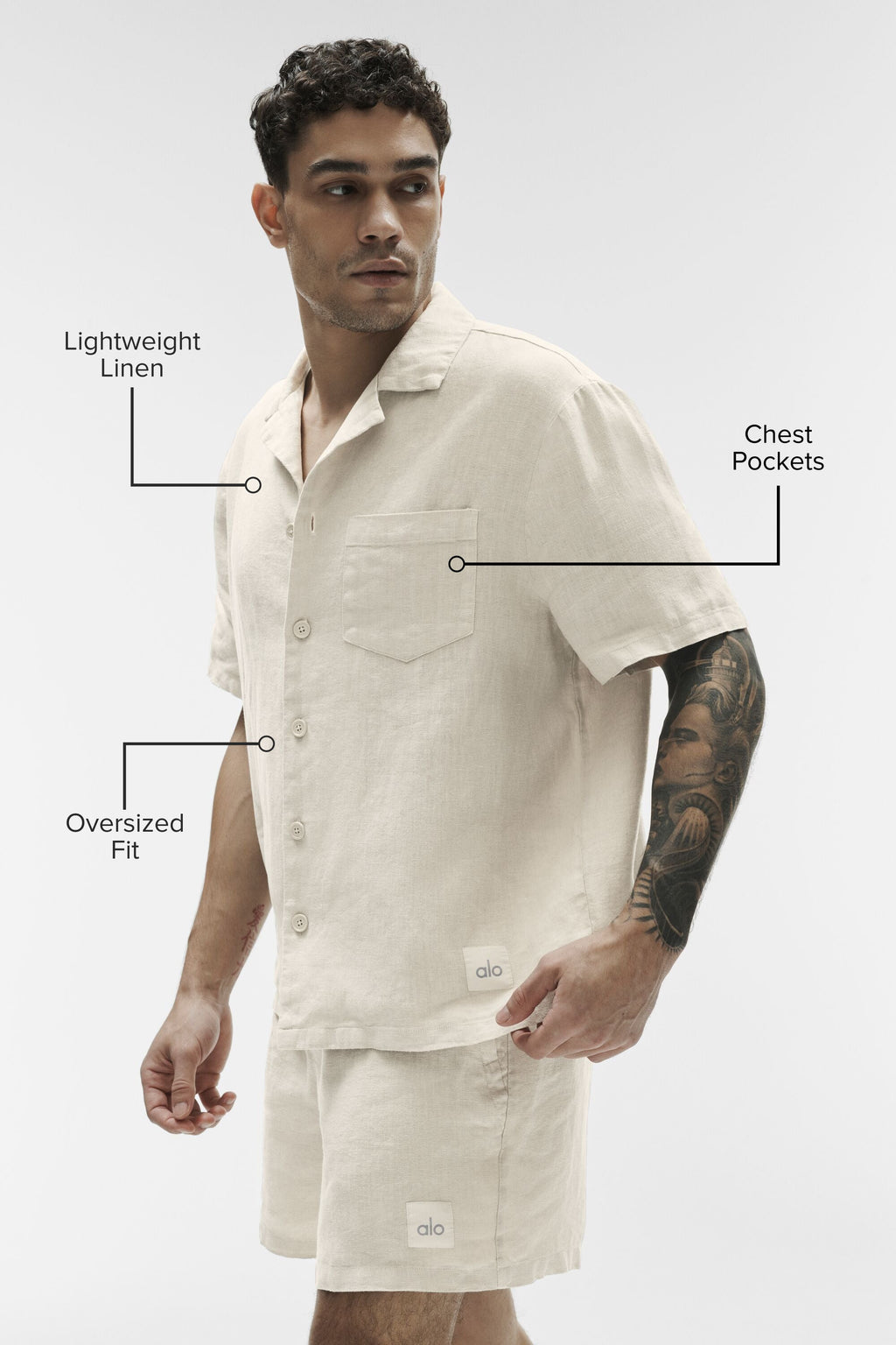 Linen Days Short Sleeve Button Up - Bone image 2