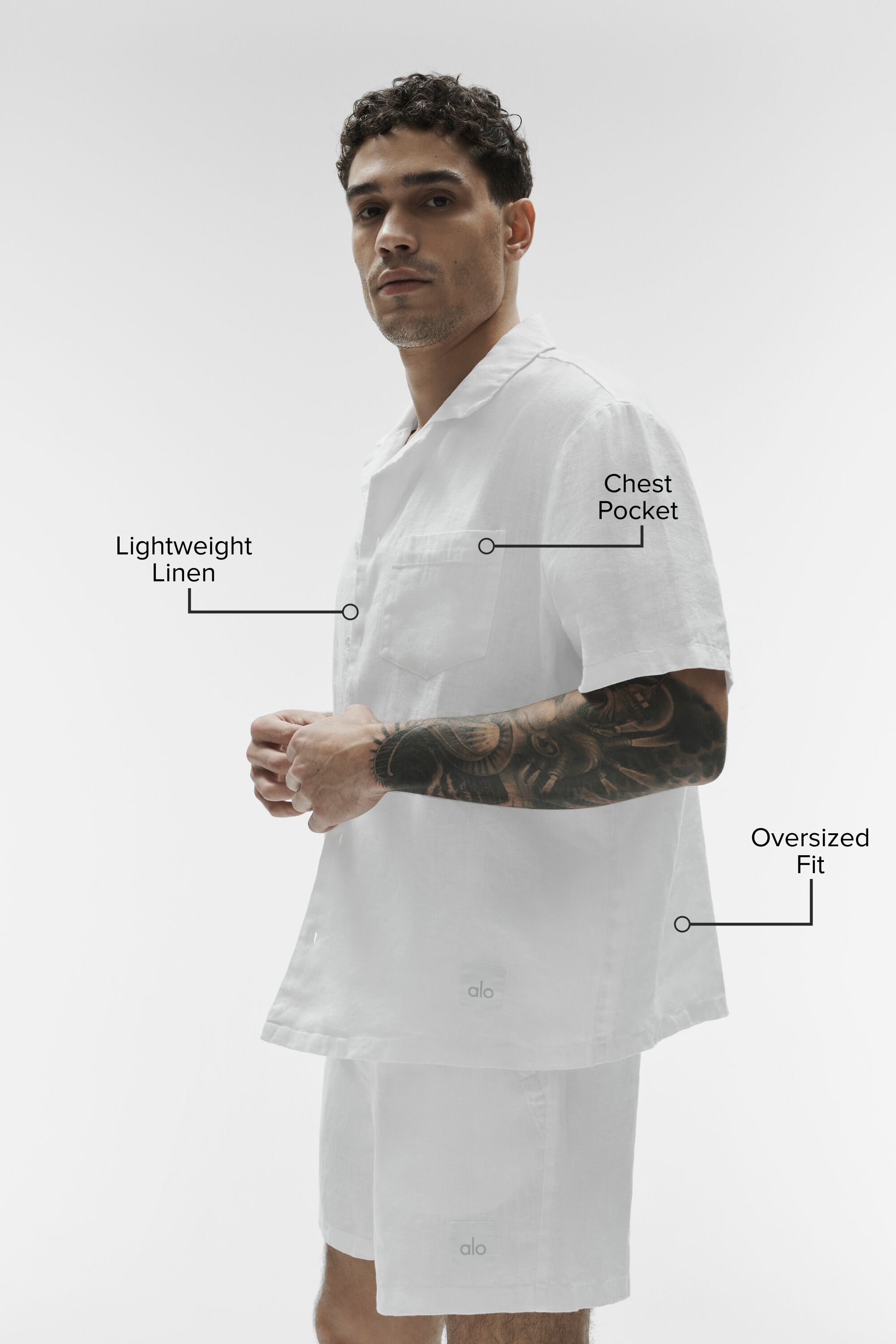 Linen Days Short Sleeve Button Up - White image 2