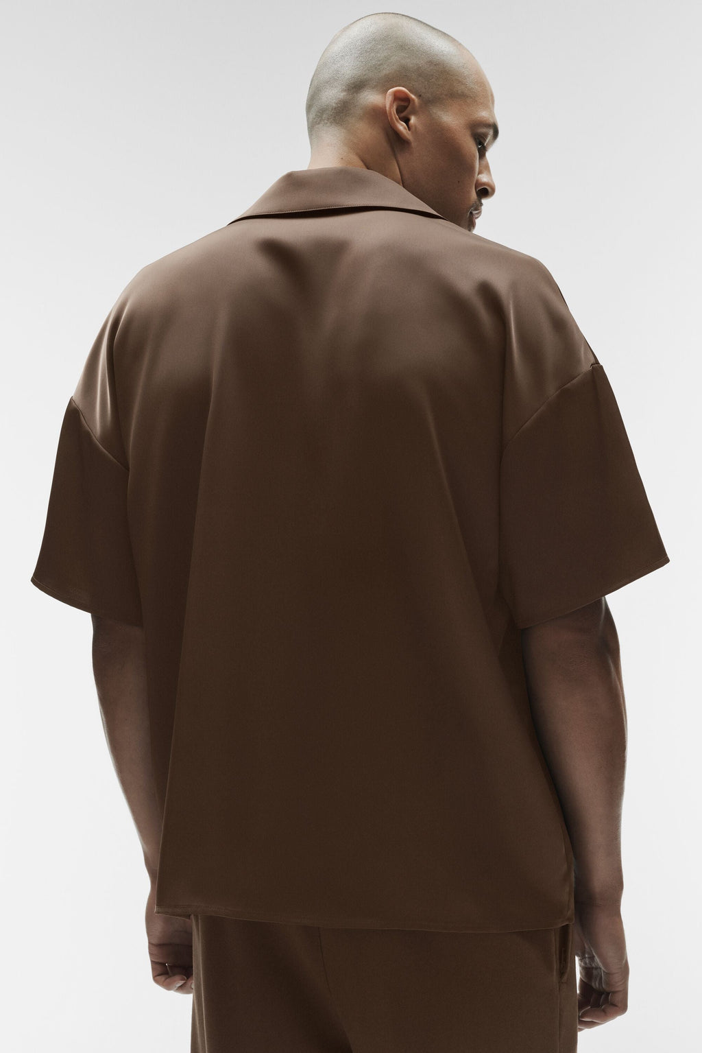 Satin Horizon Short Sleeve Button Up - Espresso image 3