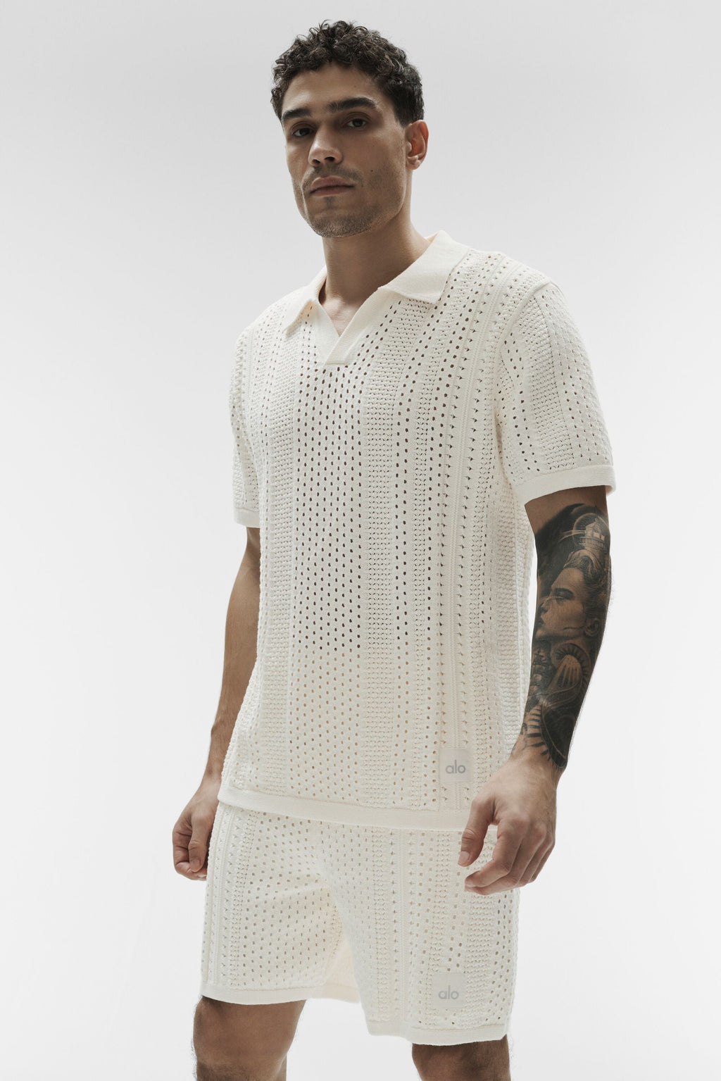 Coastline Knit Short Sleeve Polo - Ivory image 3