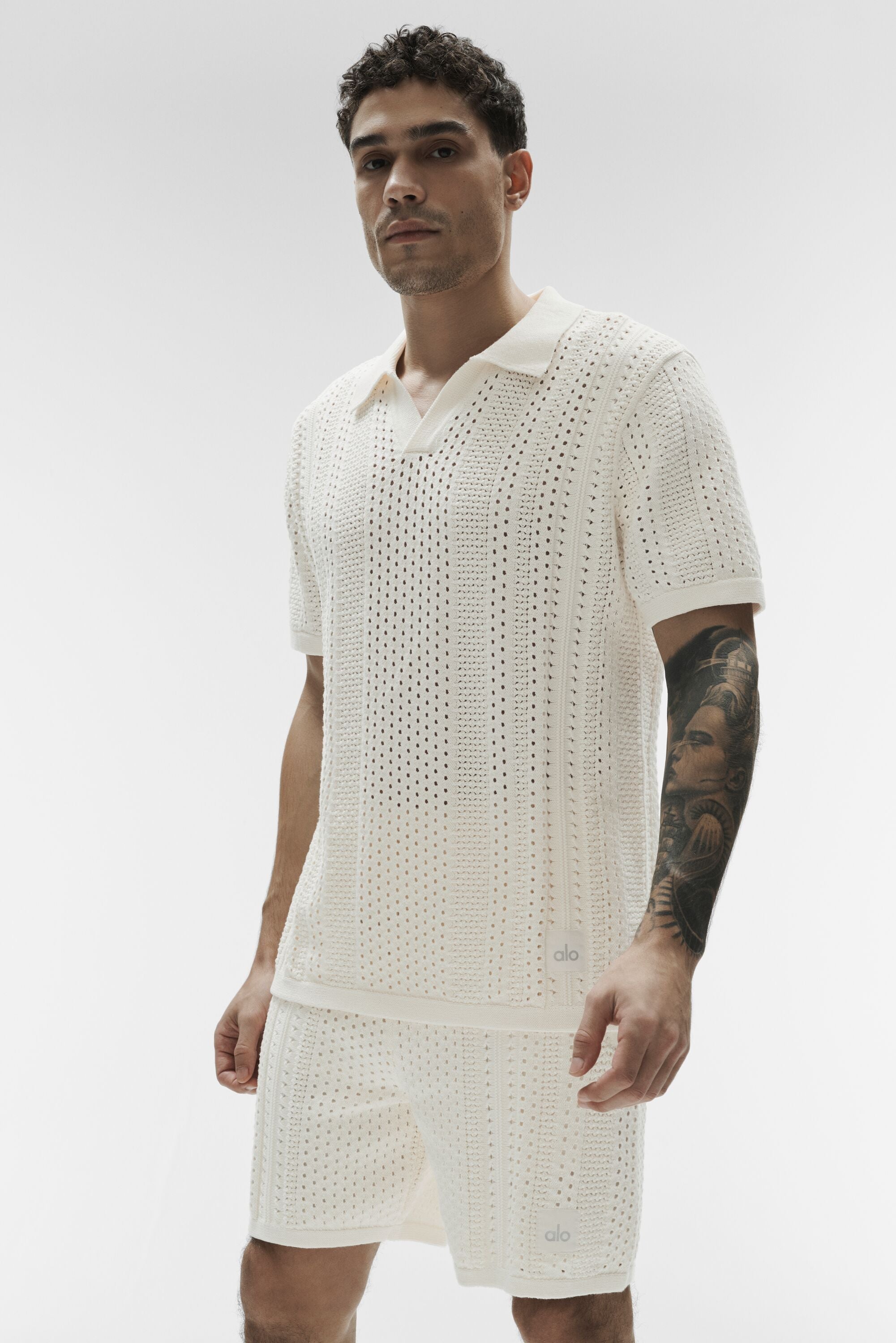 Coastline Knit Short Sleeve Polo - Ivory image 3