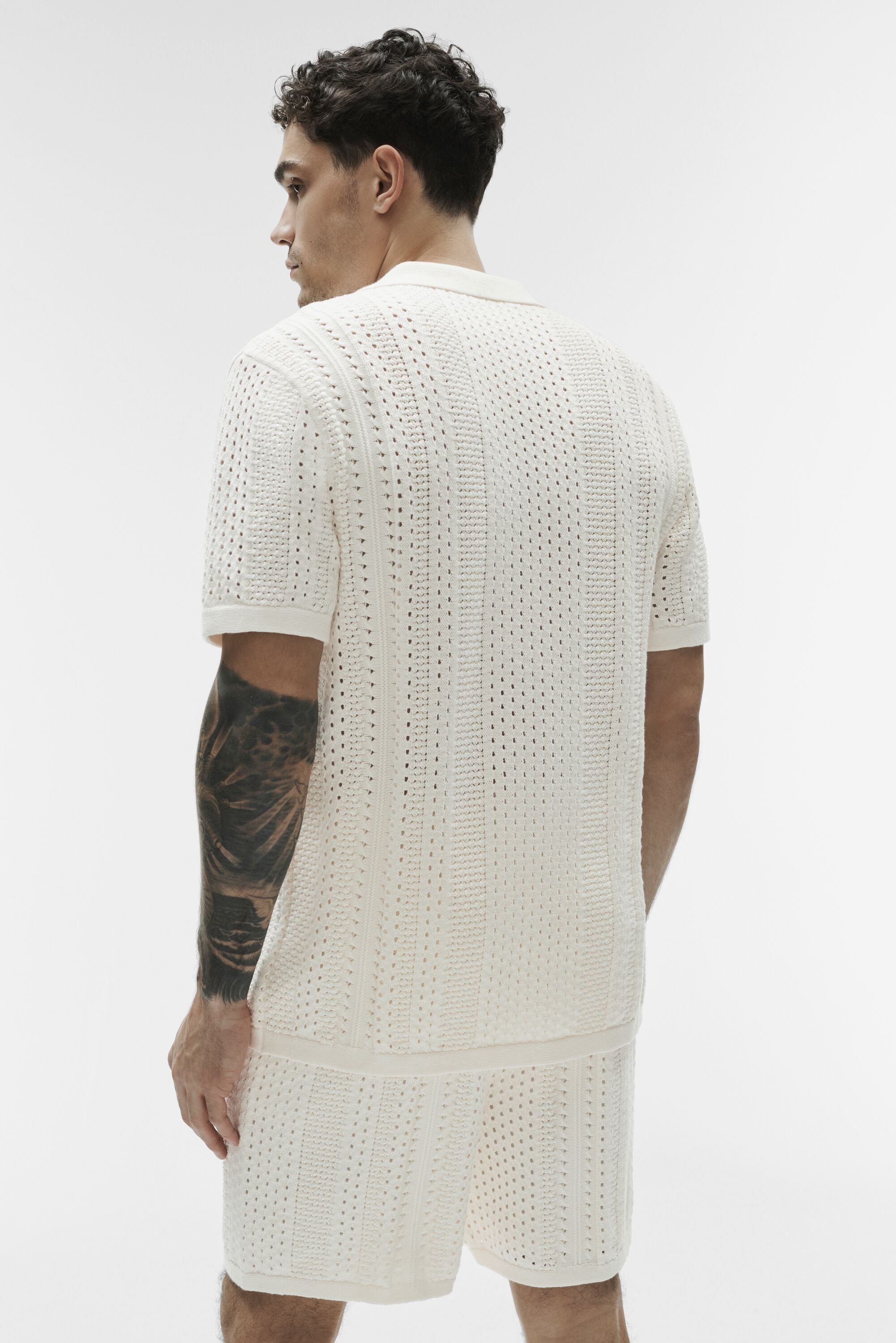 Coastline Knit Short Sleeve Polo - Ivory image 4