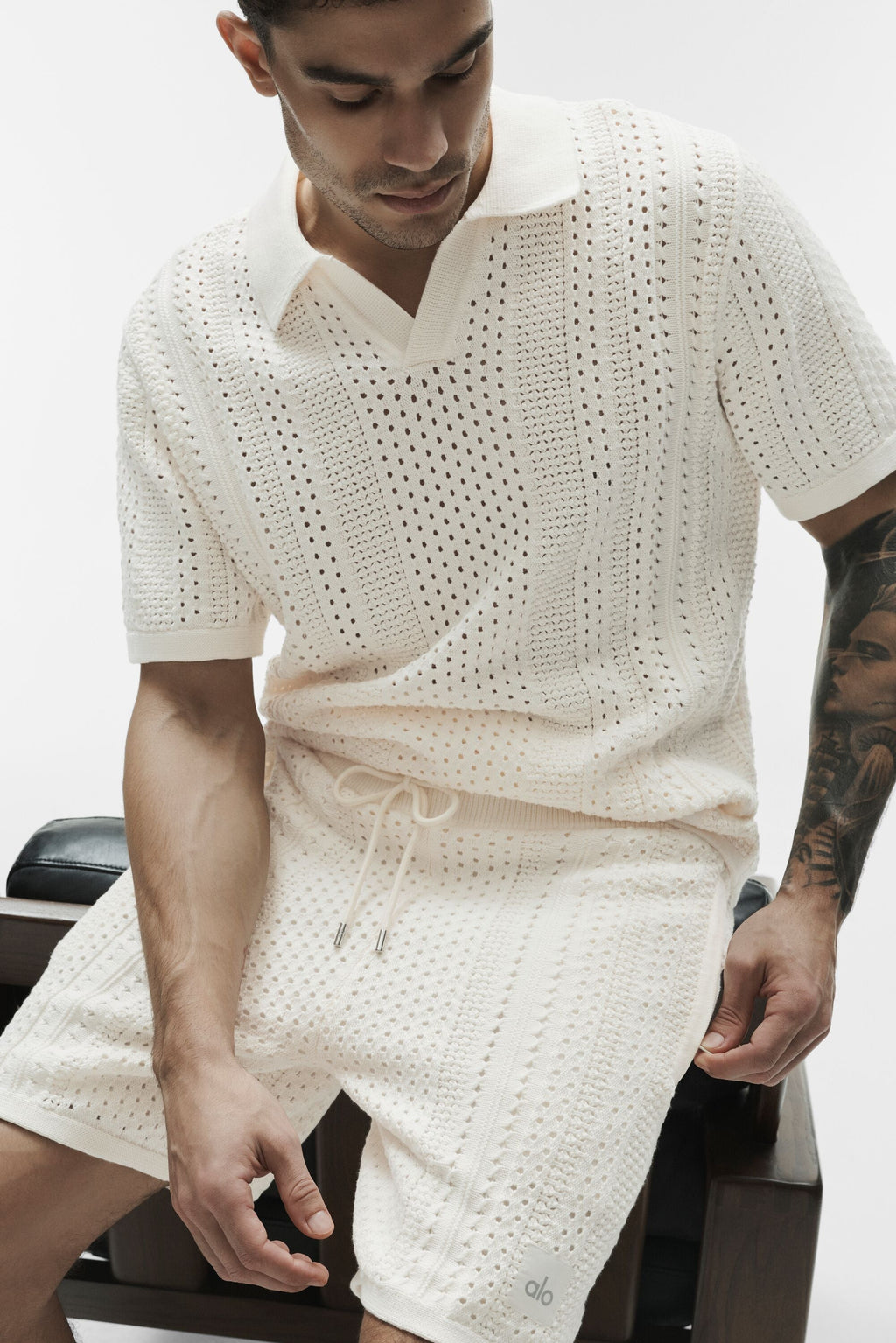 Coastline Knit Short Sleeve Polo - Ivory image 5
