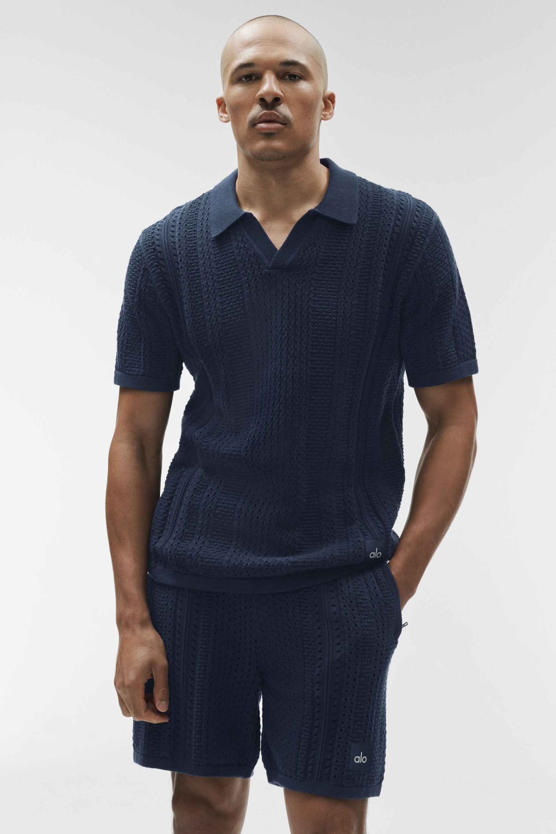 Coastline Knit Short Sleeve Polo - Navy image 3