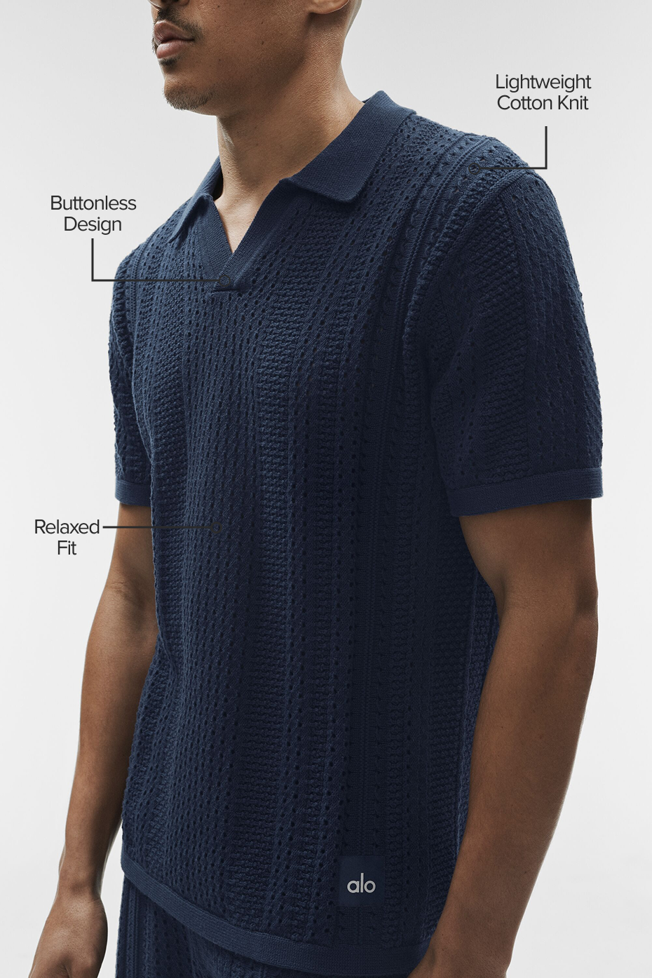 Coastline Knit Short Sleeve Polo - Navy image 2