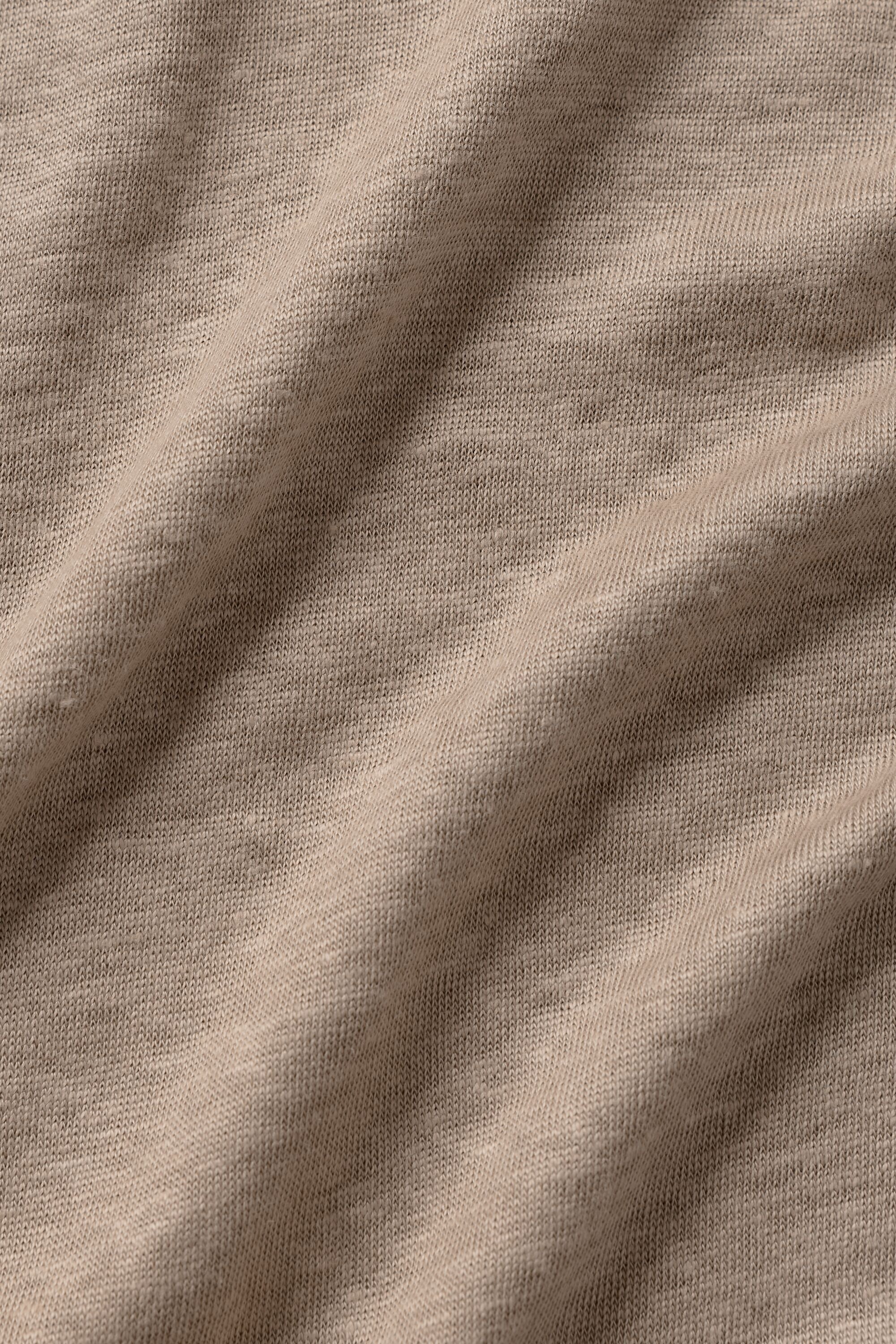 Linen Jersey Coastal Short Sleeve Polo - Gravel image 6