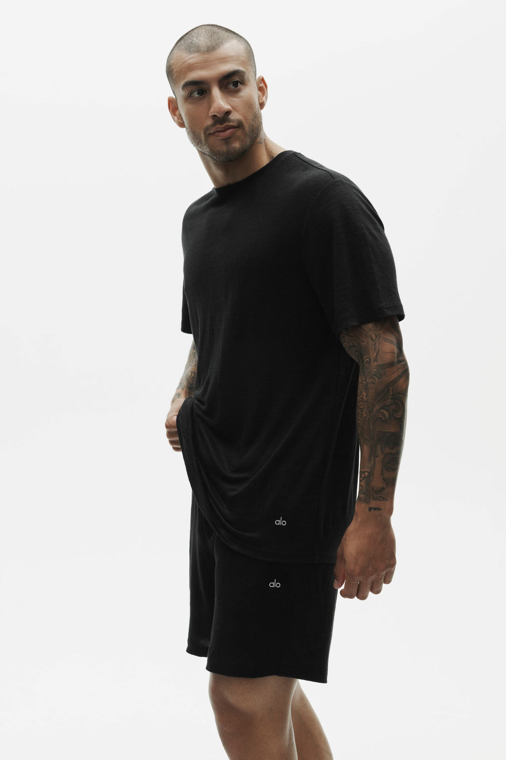 Linen Jersey Coastal Short Sleeve Tee - Black image 3