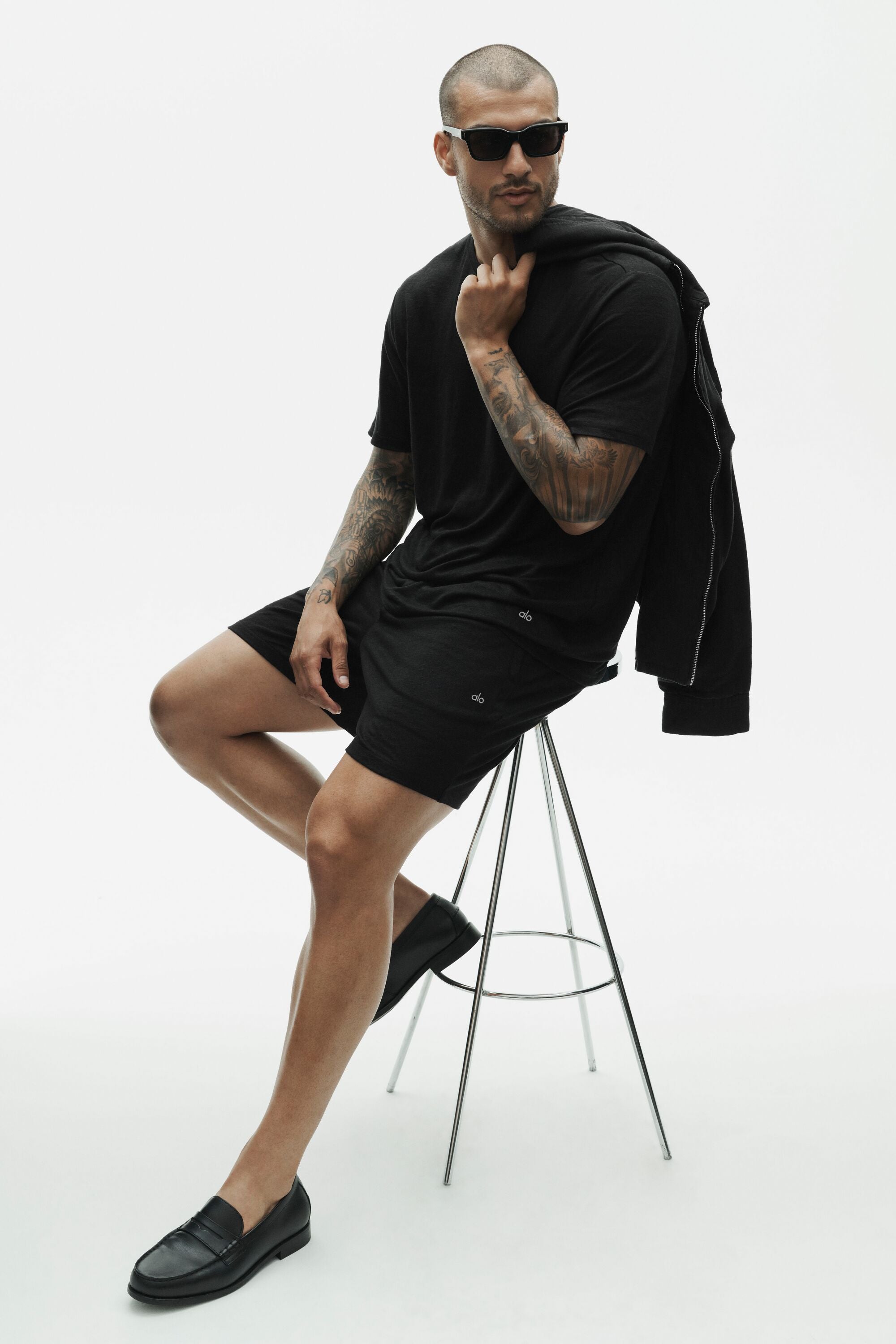 Linen Jersey Coastal Short Sleeve Tee - Black image 5