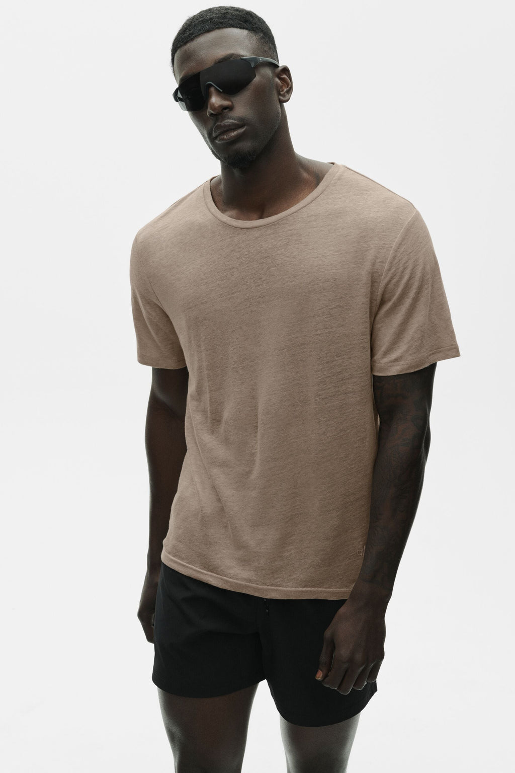 Linen Jersey Coastal Short Sleeve Tee - Gravel image 1