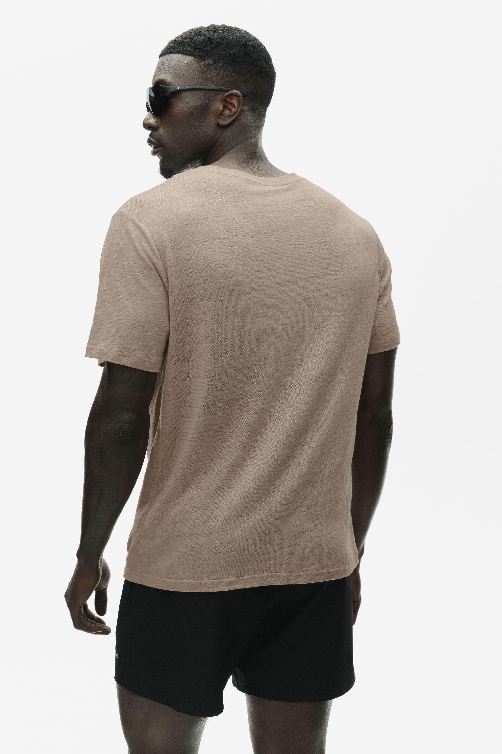 Linen Jersey Coastal Short Sleeve Tee - Gravel image 3