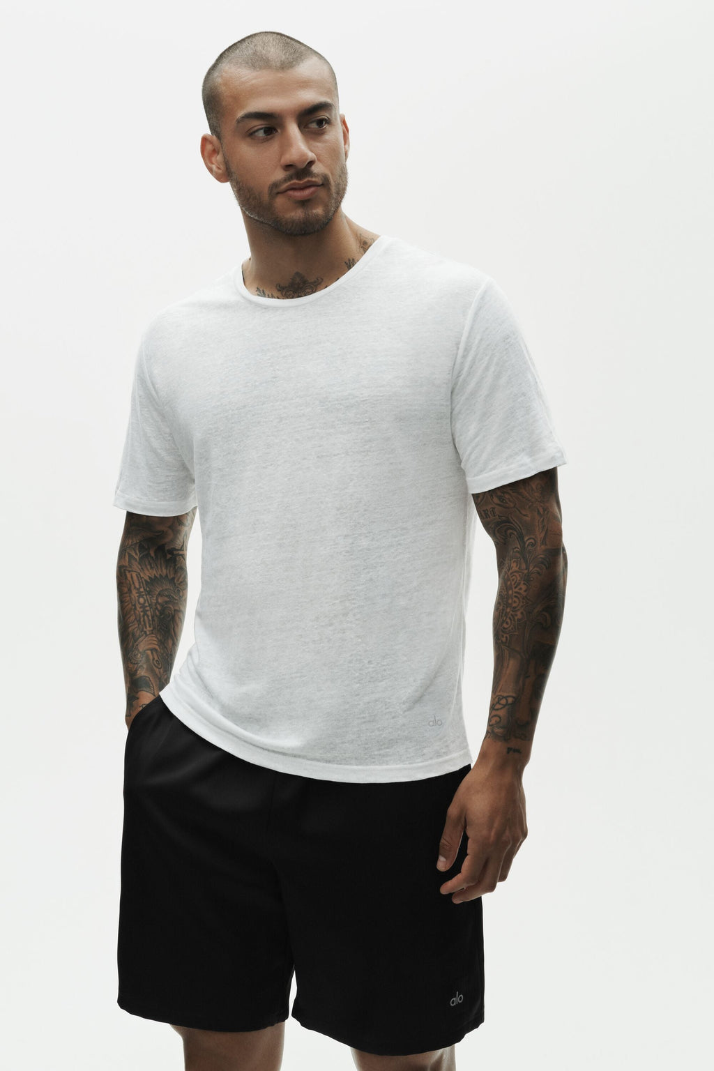Linen Jersey Coastal Short Sleeve Tee - White image 3