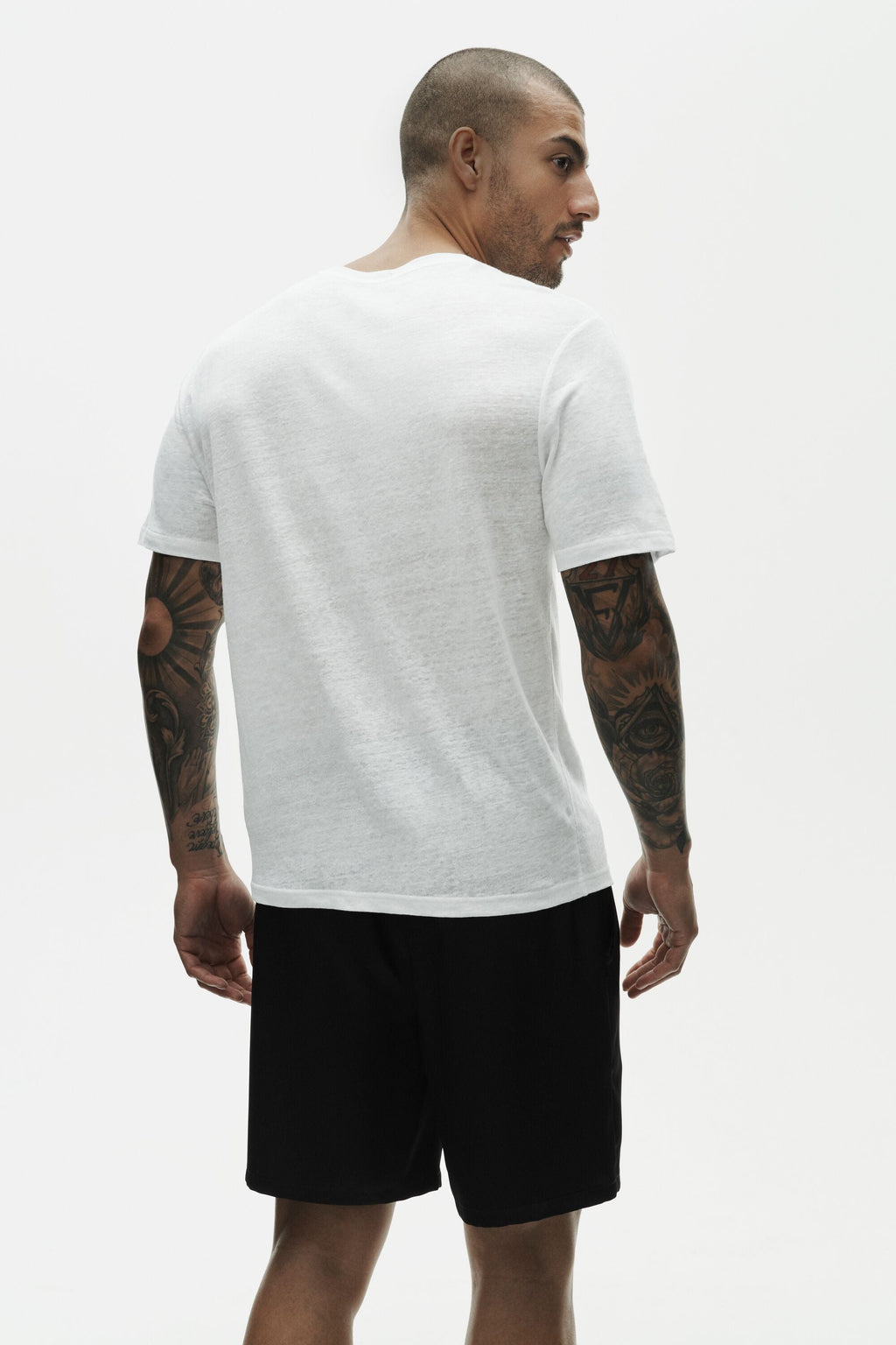 Linen Jersey Coastal Short Sleeve Tee - White image 4