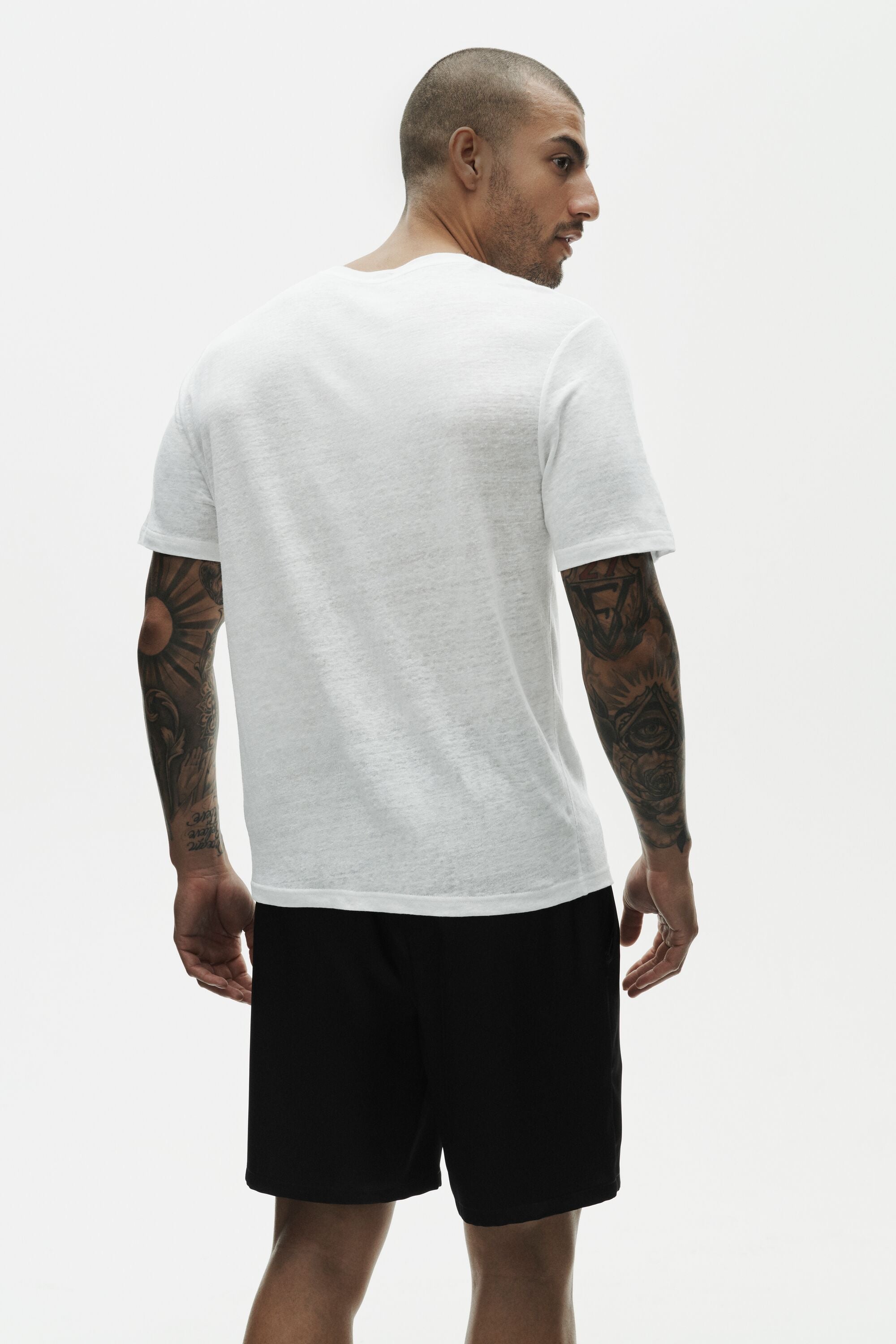 Linen Jersey Coastal Short Sleeve Tee - White image 4