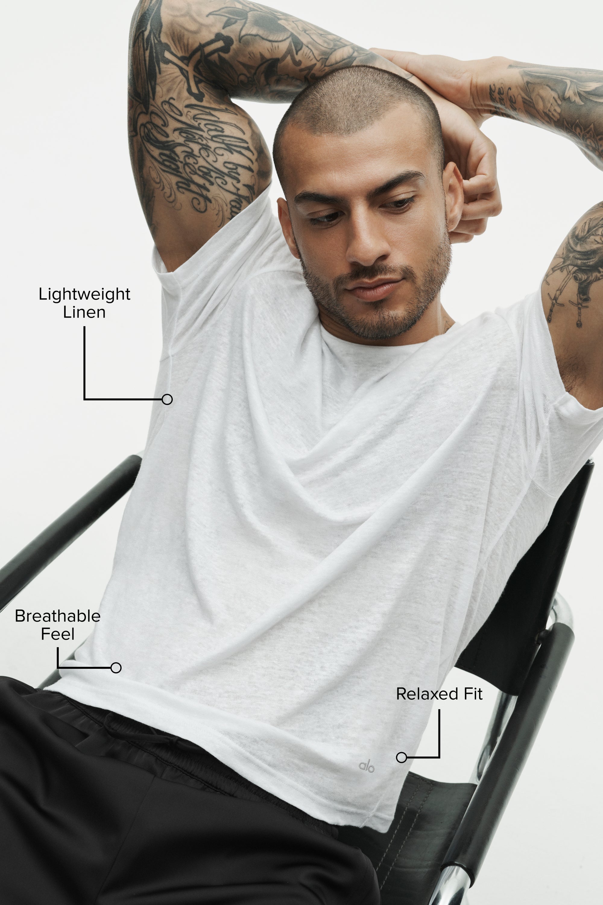 Linen Jersey Coastal Short Sleeve Tee - White image 2