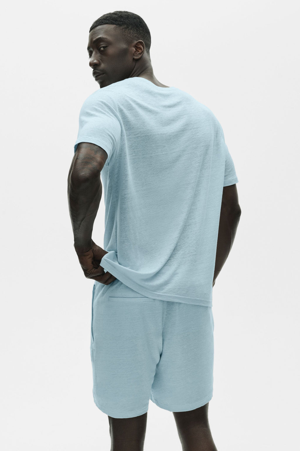 Linen Jersey Coastal Short Sleeve Tee - Seaside Blue image 4