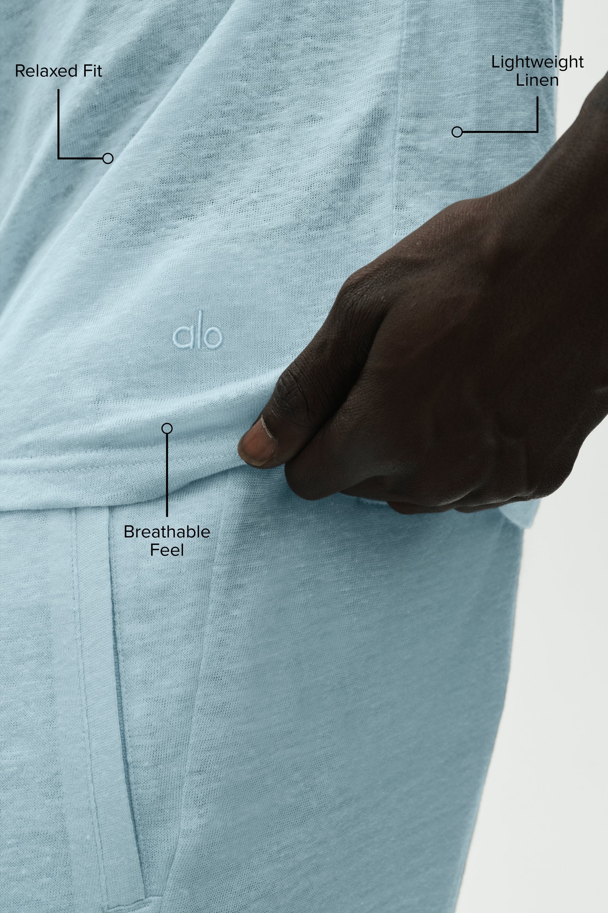 Linen Jersey Coastal Short Sleeve Tee - Seaside Blue image 2