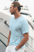 Linen Jersey Coastal Short Sleeve Tee - Seaside Blue image 1