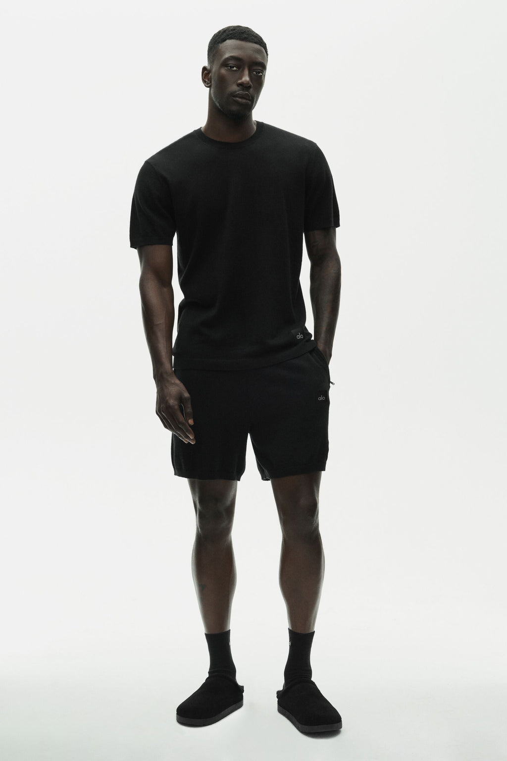 Cotton Cashmere Ever Soft Short Sleeve Crew - Black image 5