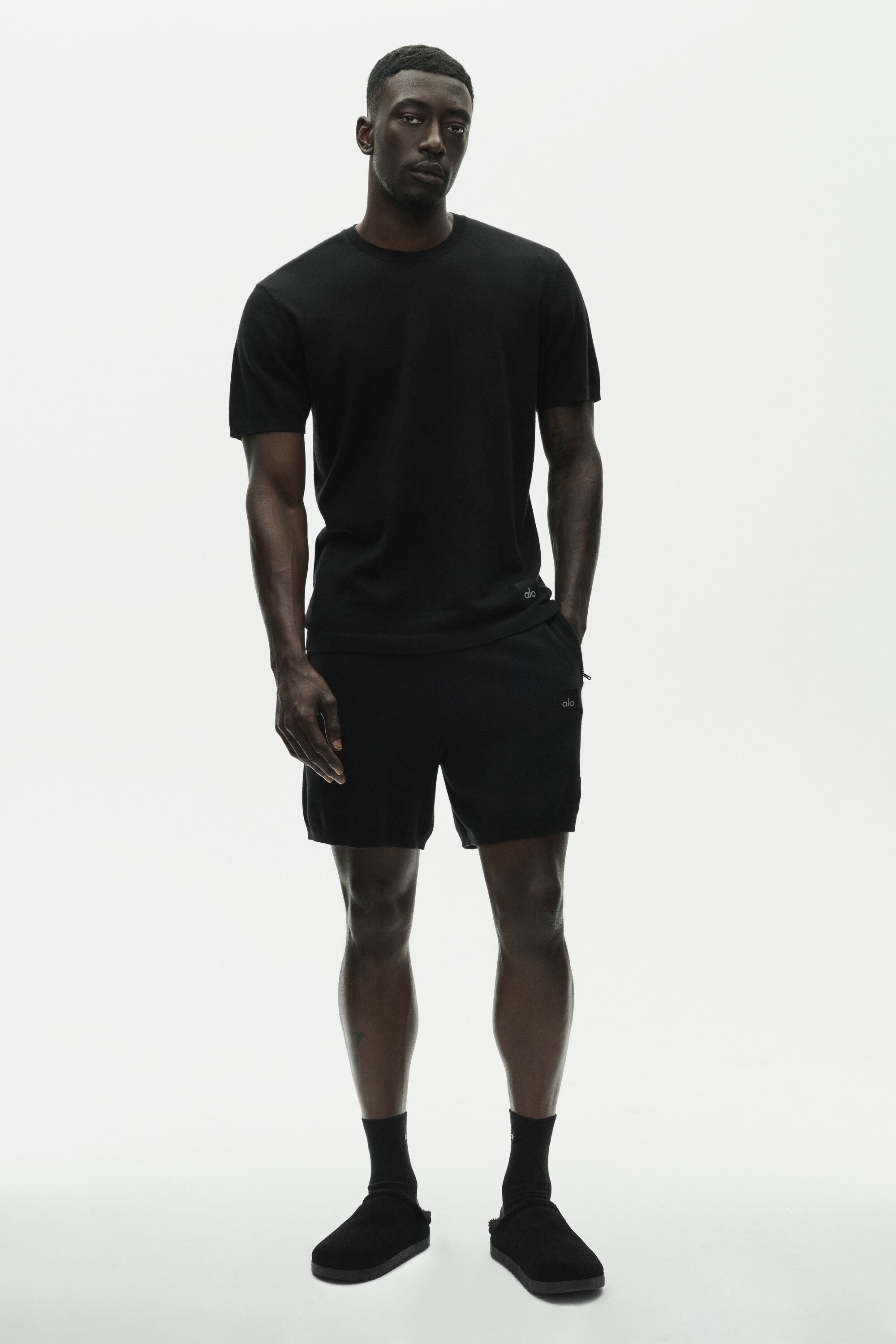 Cotton Cashmere Ever Soft Short Sleeve Crew - Black image 5