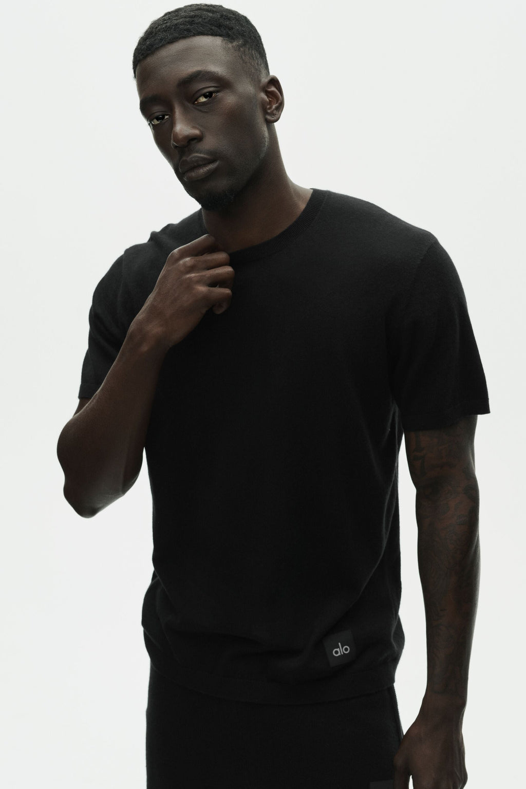 Cotton Cashmere Ever Soft Short Sleeve Crew - Black image 3