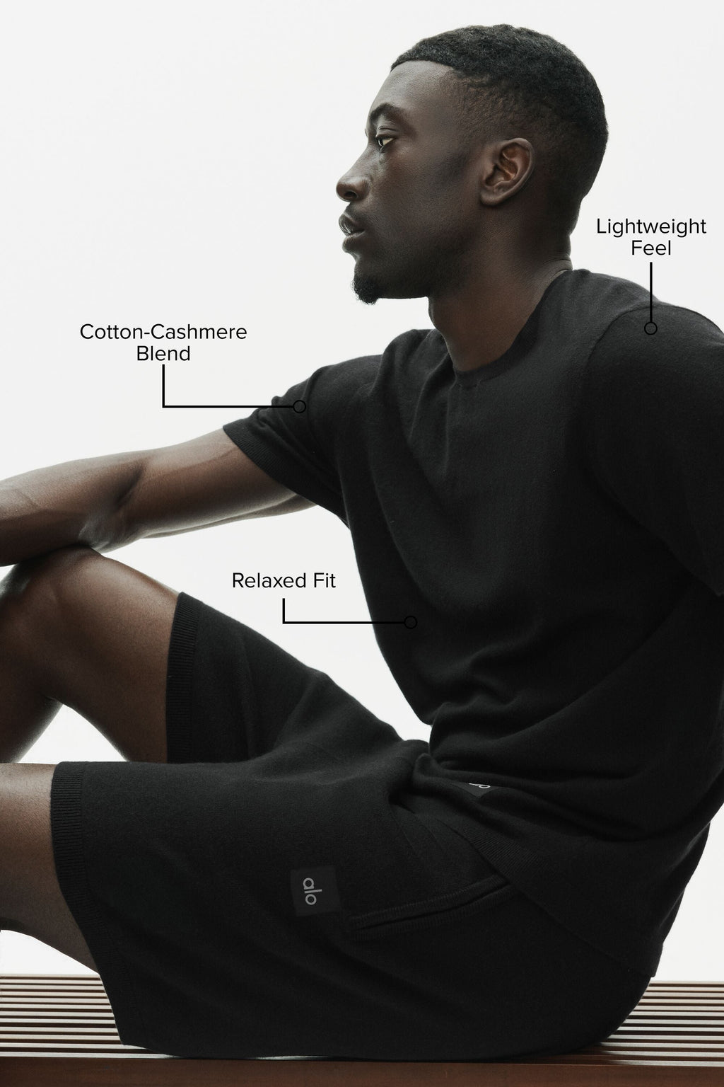 Cotton Cashmere Ever Soft Short Sleeve Crew - Black image 2