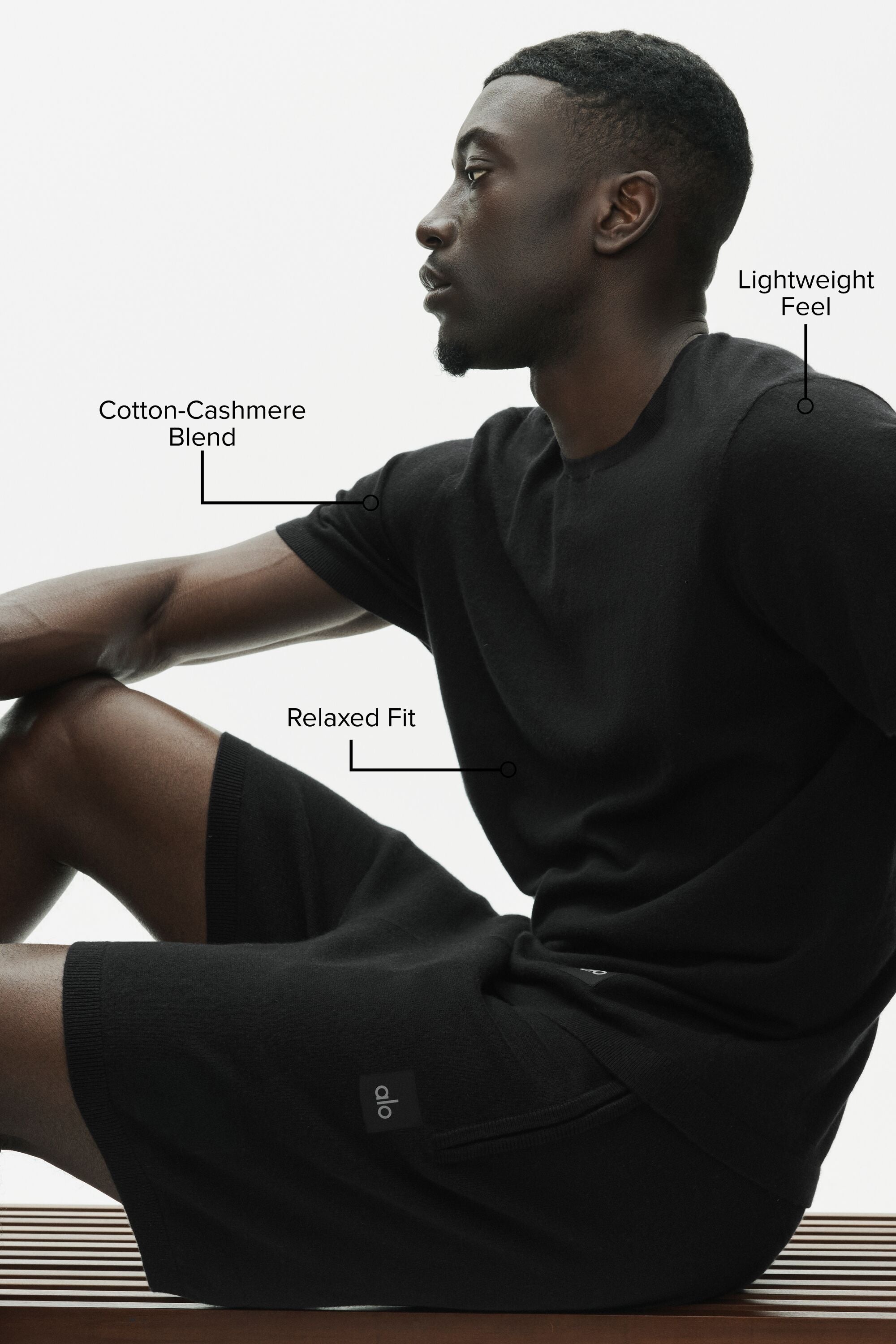 Cotton Cashmere Ever Soft Short Sleeve Crew - Black image 2