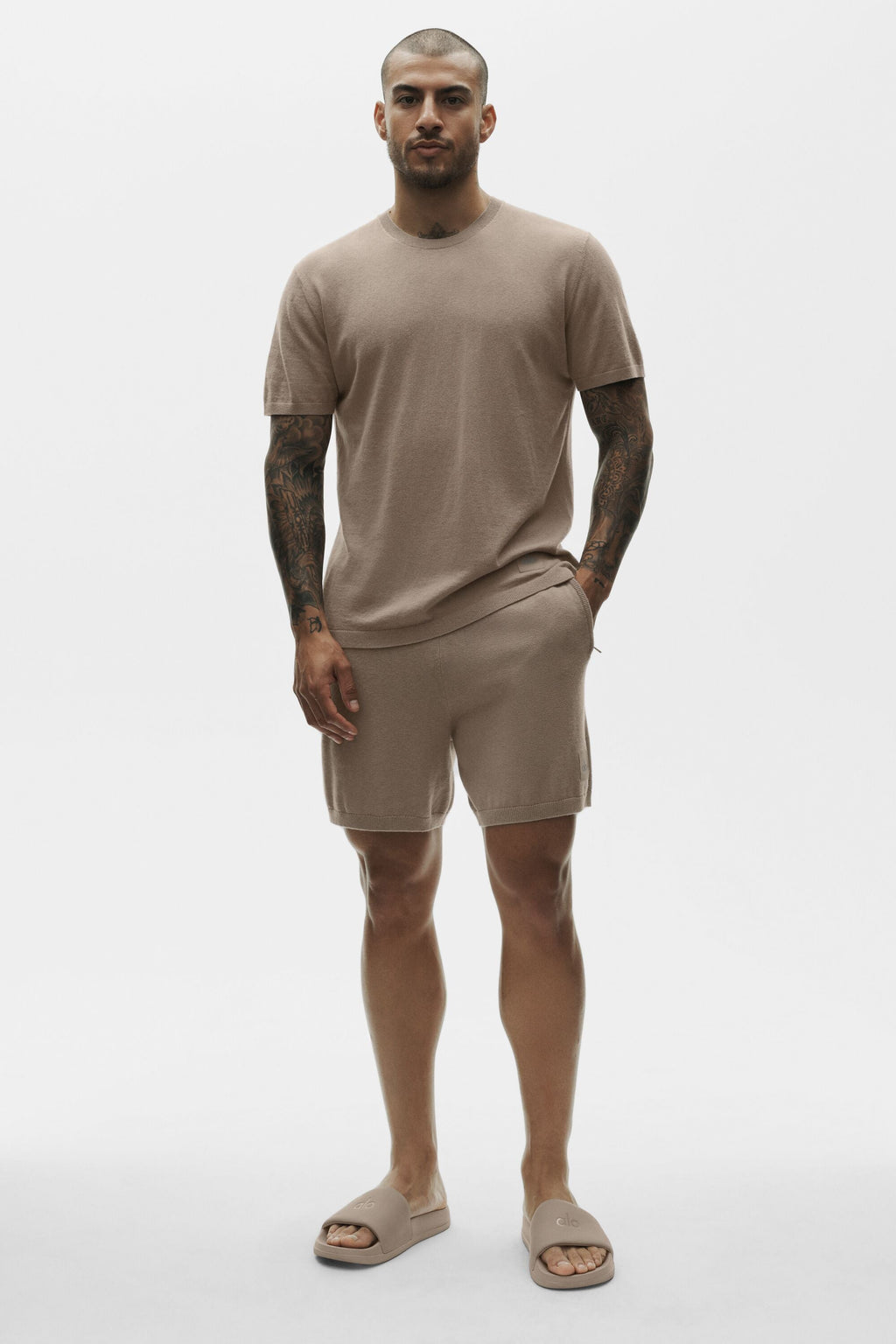 Cotton Cashmere Ever Soft Short Sleeve Crew - Gravel image 6